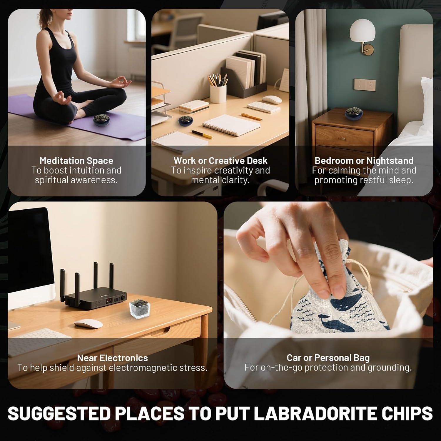 Cristales de Labradorita Natural 500g - Chips para Sanación