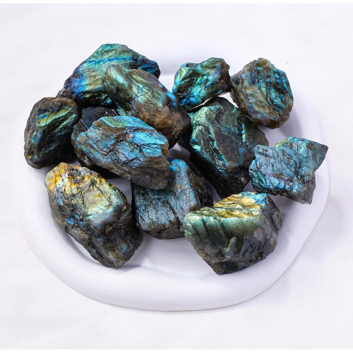 Cristales Crudos de Labradorita Apengshi 2PCS 3-5 cm