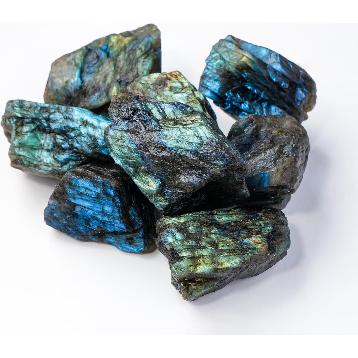 Cristales Crudos de Labradorita Apengshi 2PCS 3-5 cm