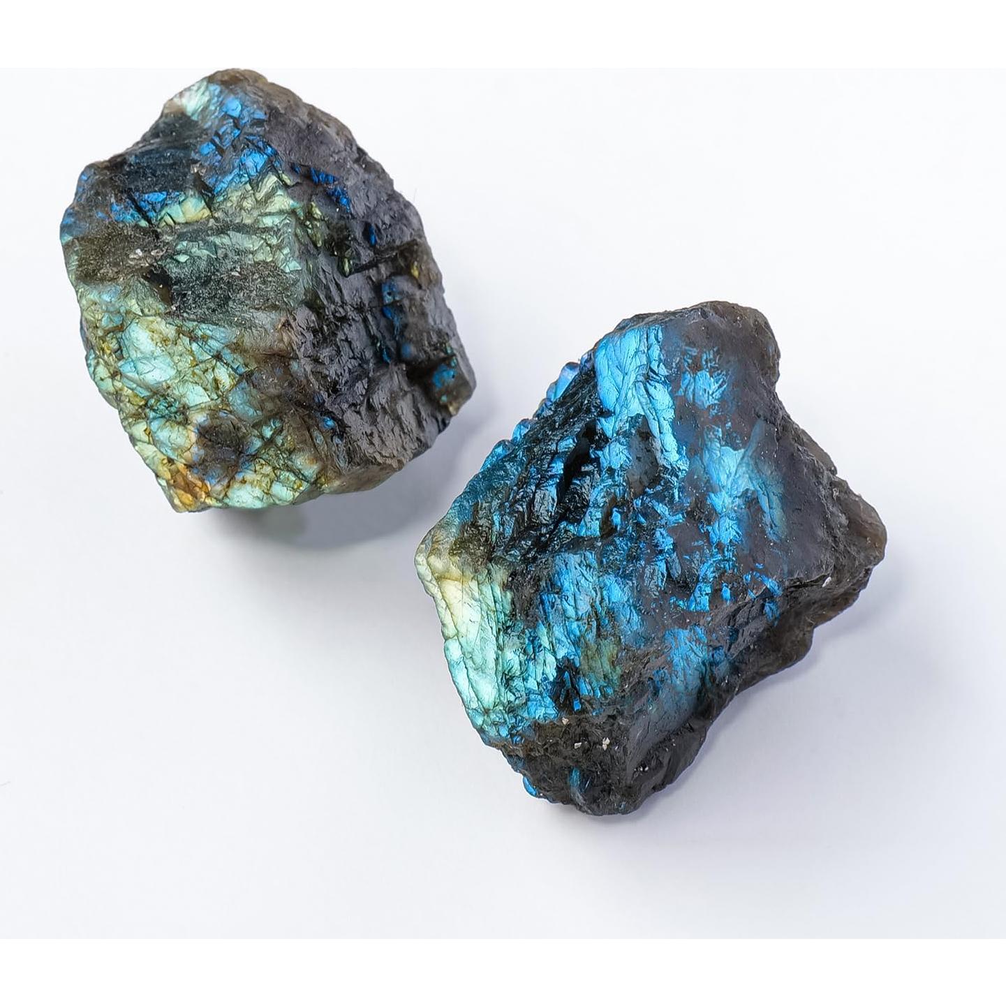 Cristales Crudos de Labradorita Apengshi 2PCS 3-5 cm