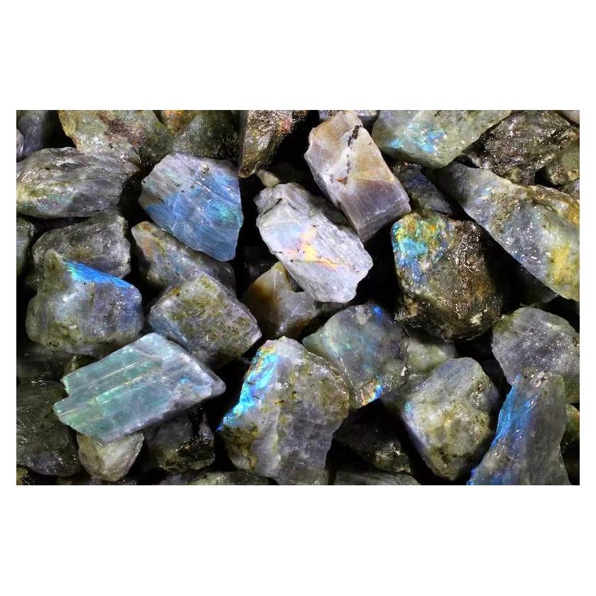 Piedras de Labradorita Cruda Zenkeeper 0.5Kg para Joyas