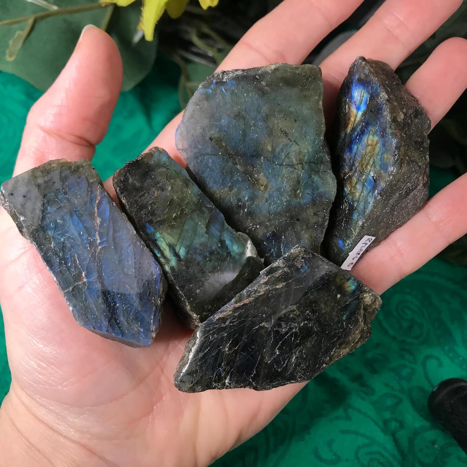 Piedras de Labradorita Cruda Zenkeeper 0.5Kg para Joyas