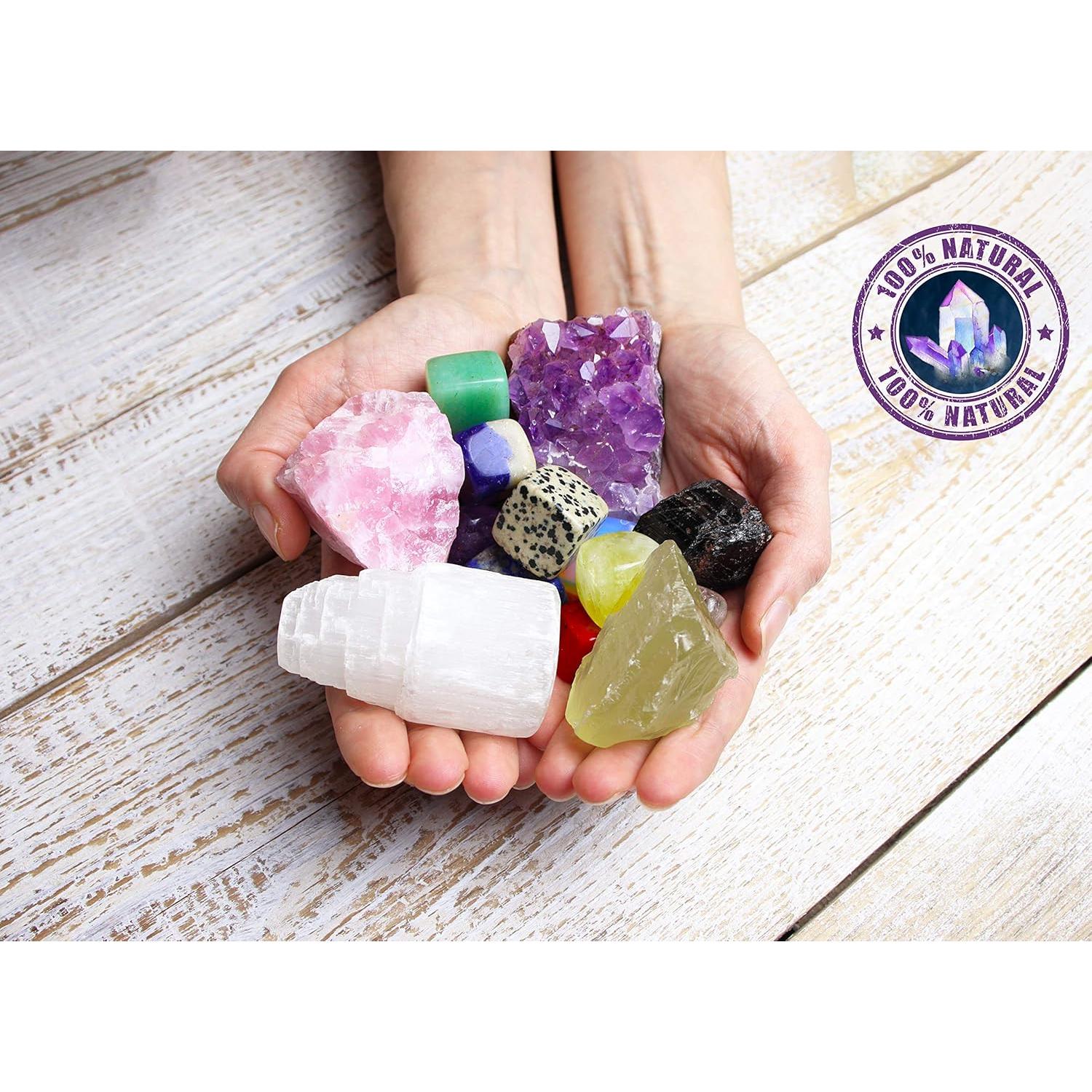 Conjunto de 16 Cristales Naturales AtPerry's en Caja de Madera