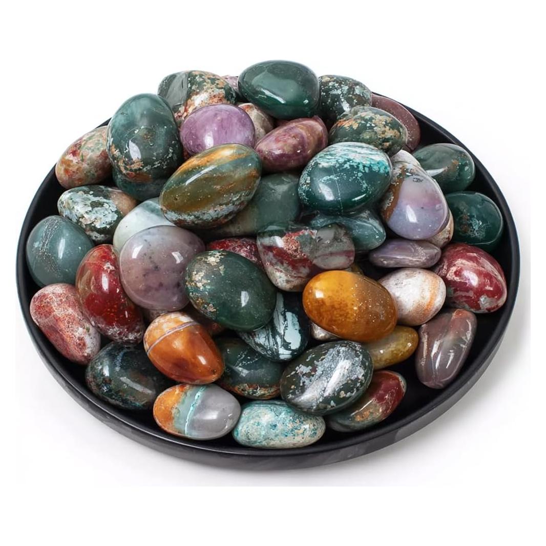 Juego de Piedras de Cristal Sanador Ocean Jasper - 24 Piezas 1.5 cm