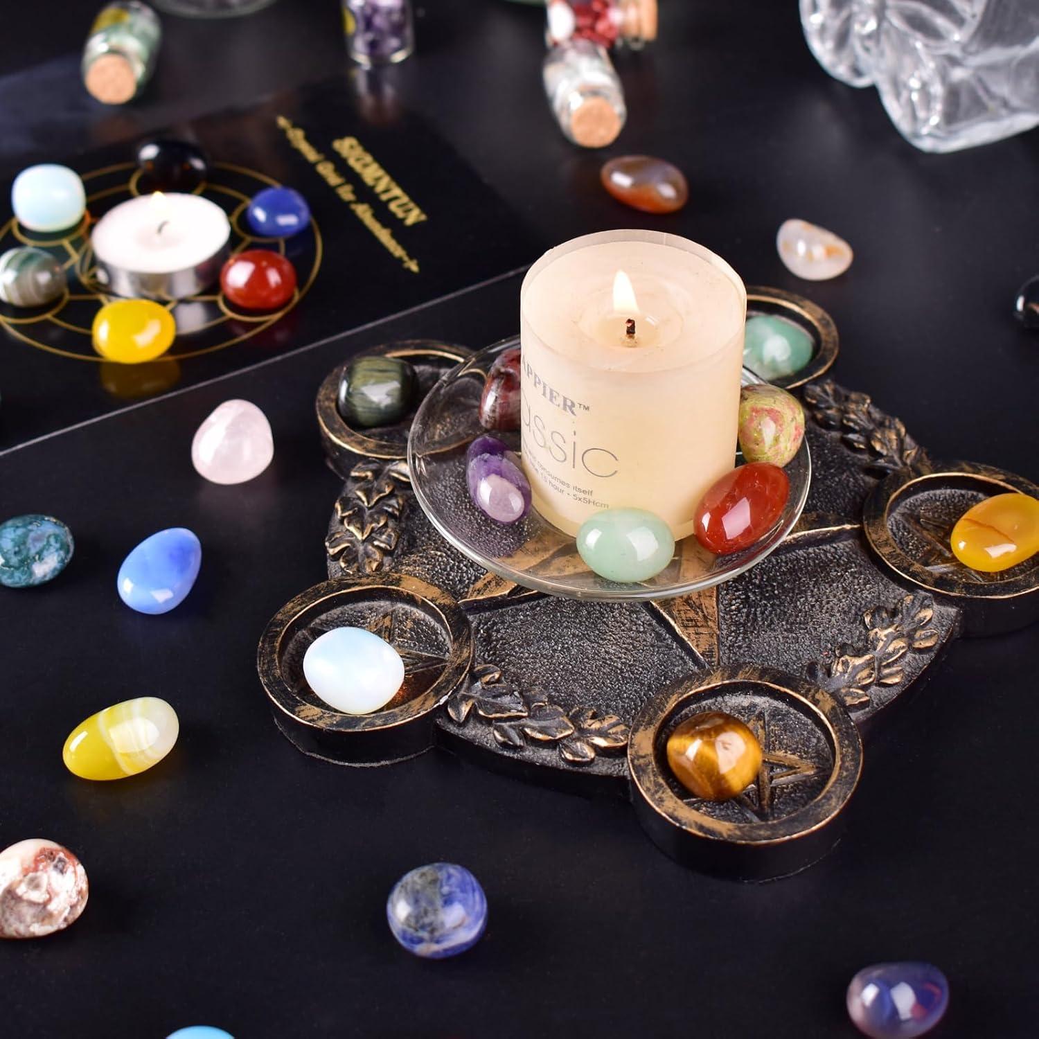 Juego de Piedras de Cristal Sanador Ocean Jasper - 24 Piezas 1.5 cm