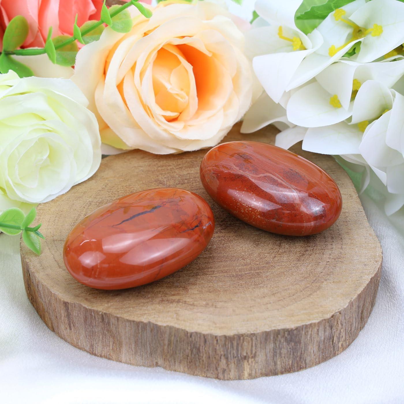 Piedra de Palma Jaspe Rojo MAIBAOTA 6 cm Sanación Energética