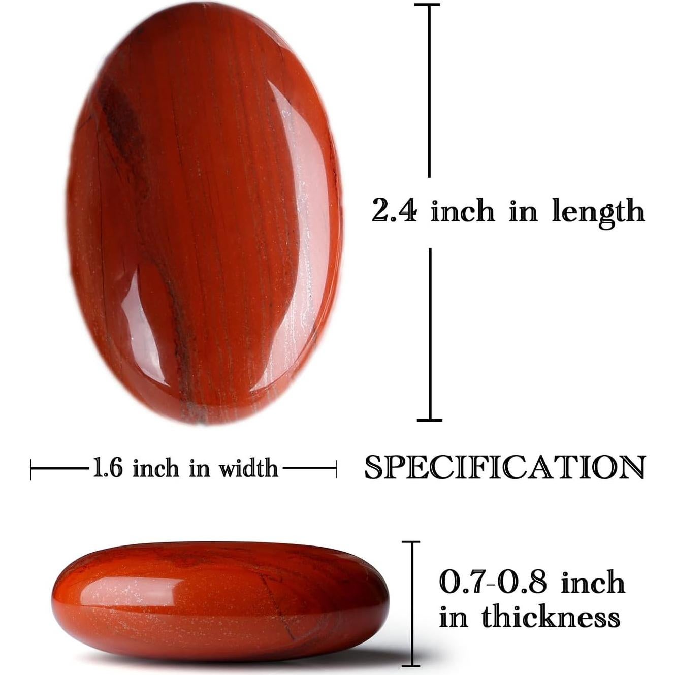 Piedra de Palma Jaspe Rojo MAIBAOTA 6 cm Sanación Energética