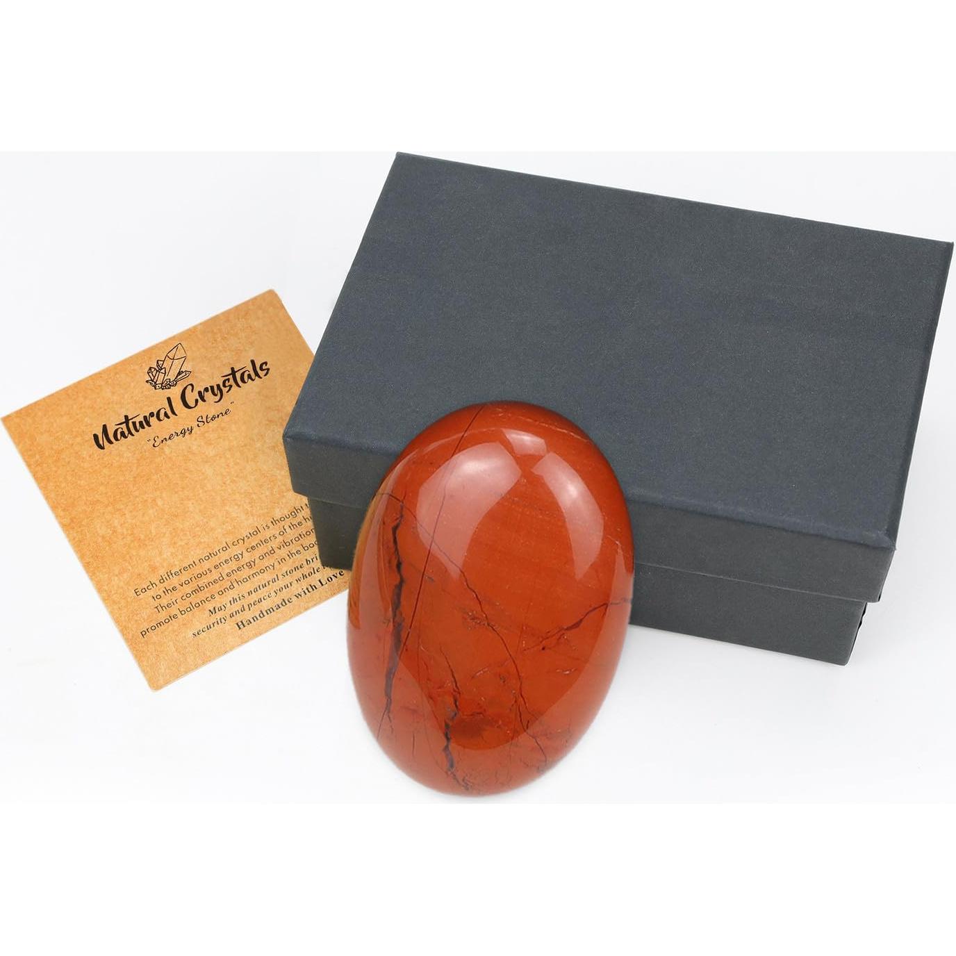 Piedra de Palma Jaspe Rojo MAIBAOTA 6 cm Sanación Energética