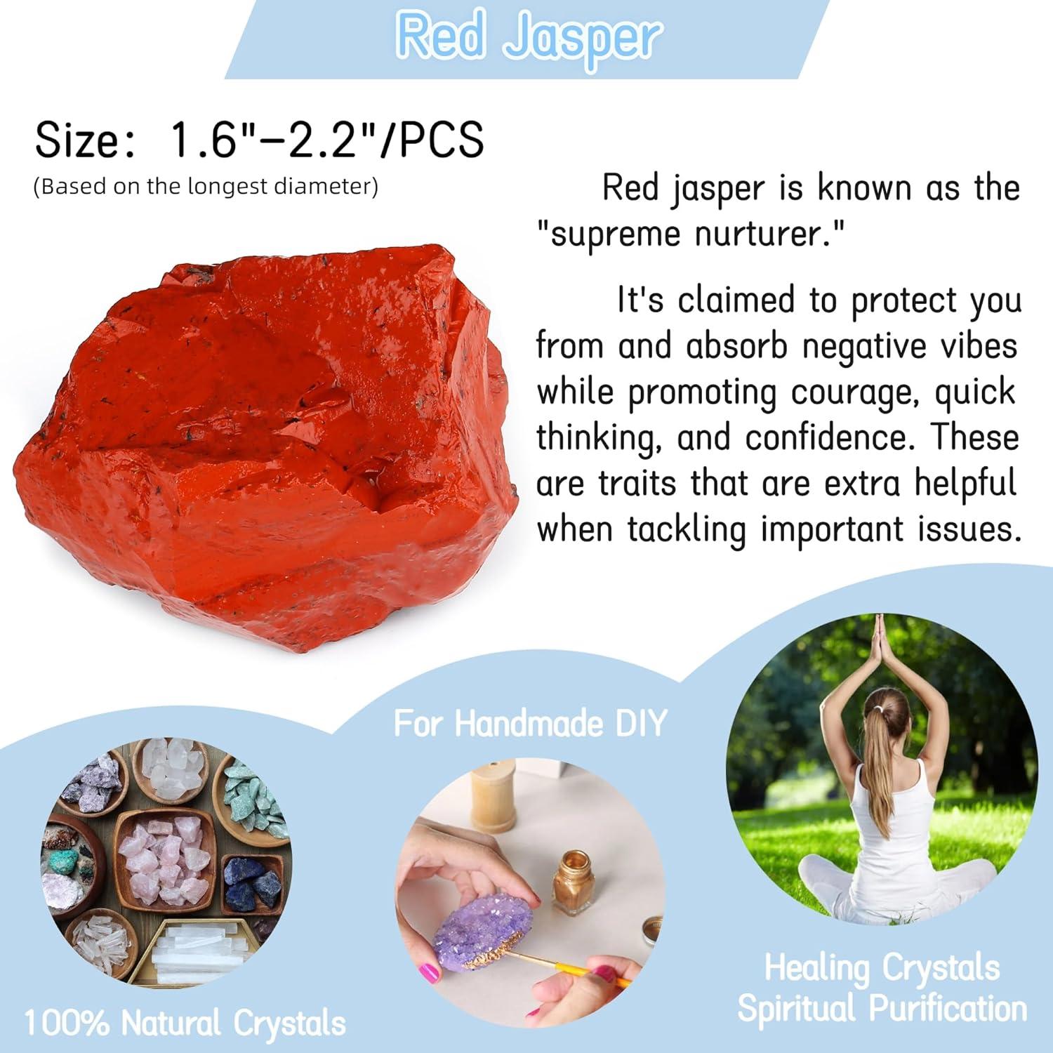 Piedra Cruda Jaspe Rojo YATOJUZI 4.6-5.6 cm Cristales Sanadores