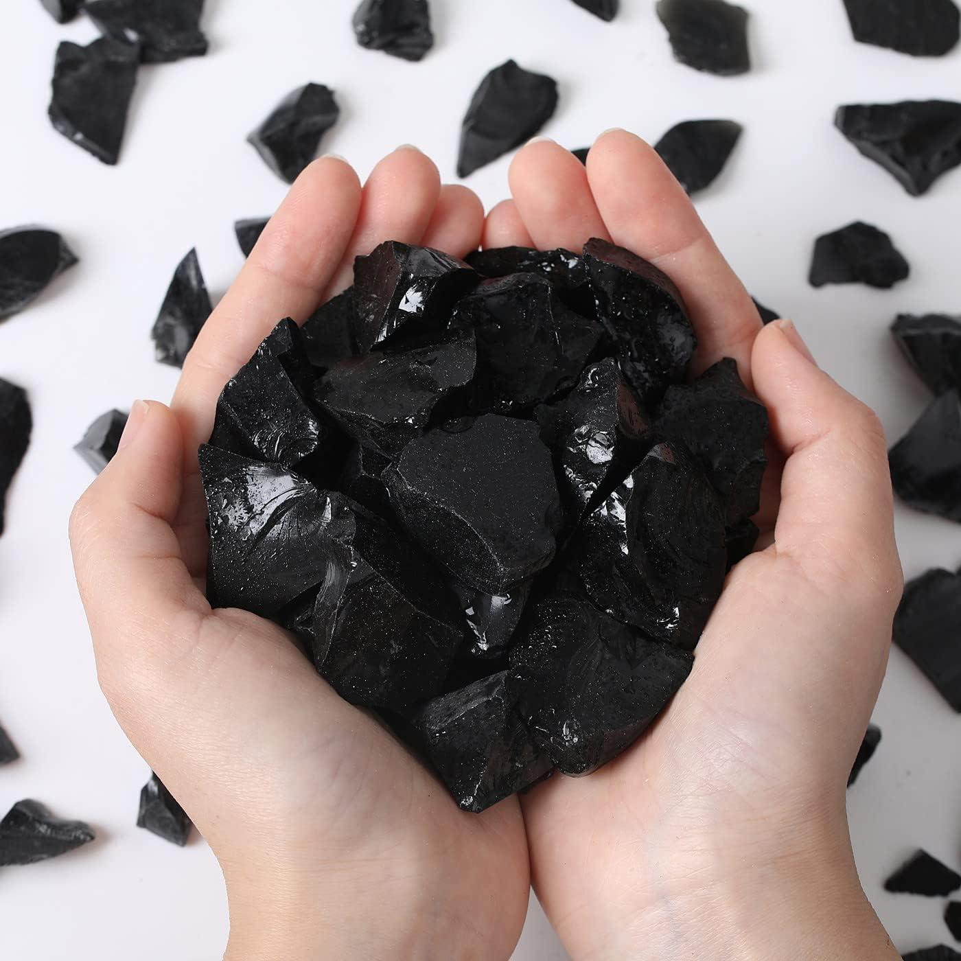 Cristales de Obsidiana Negra MAIBAOTA 200g para Sanación