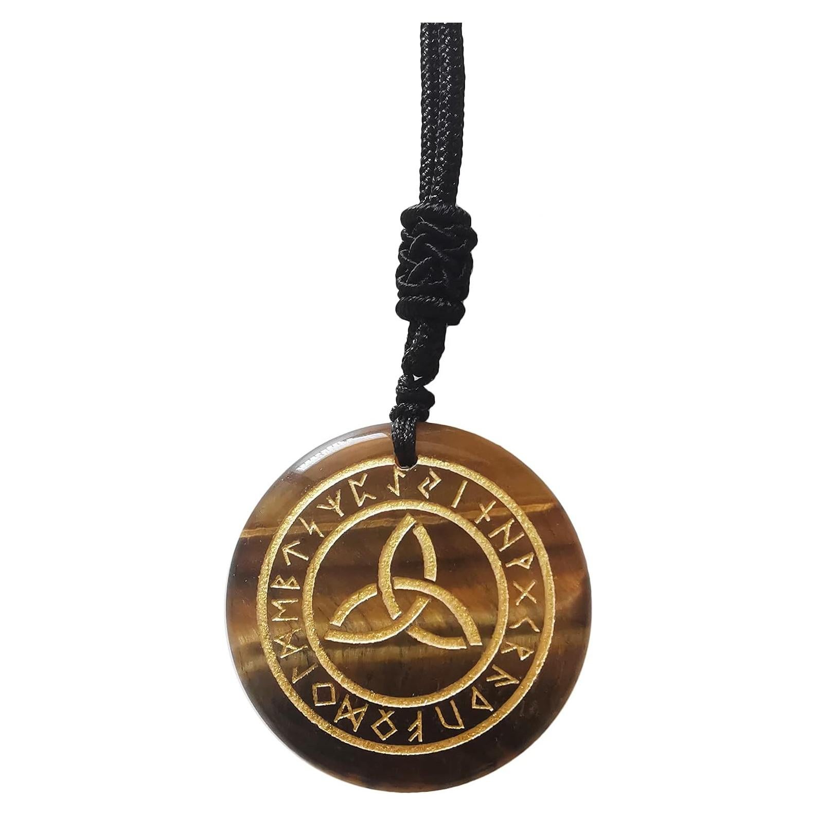 Colgante de Cristal Sanador Ojo de Tigre 30mm para Hombre y Mujer