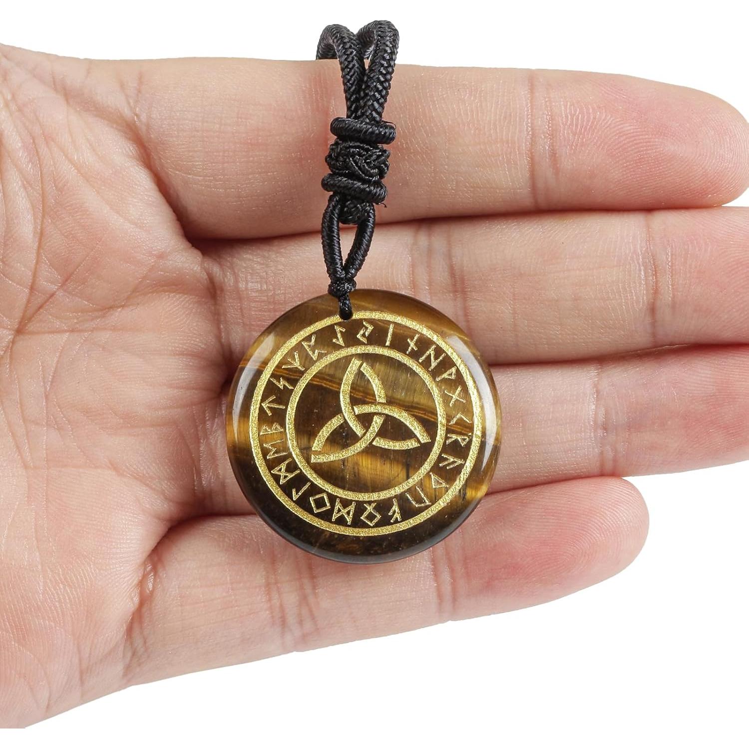 Colgante de Cristal Sanador Ojo de Tigre 30mm para Hombre y Mujer