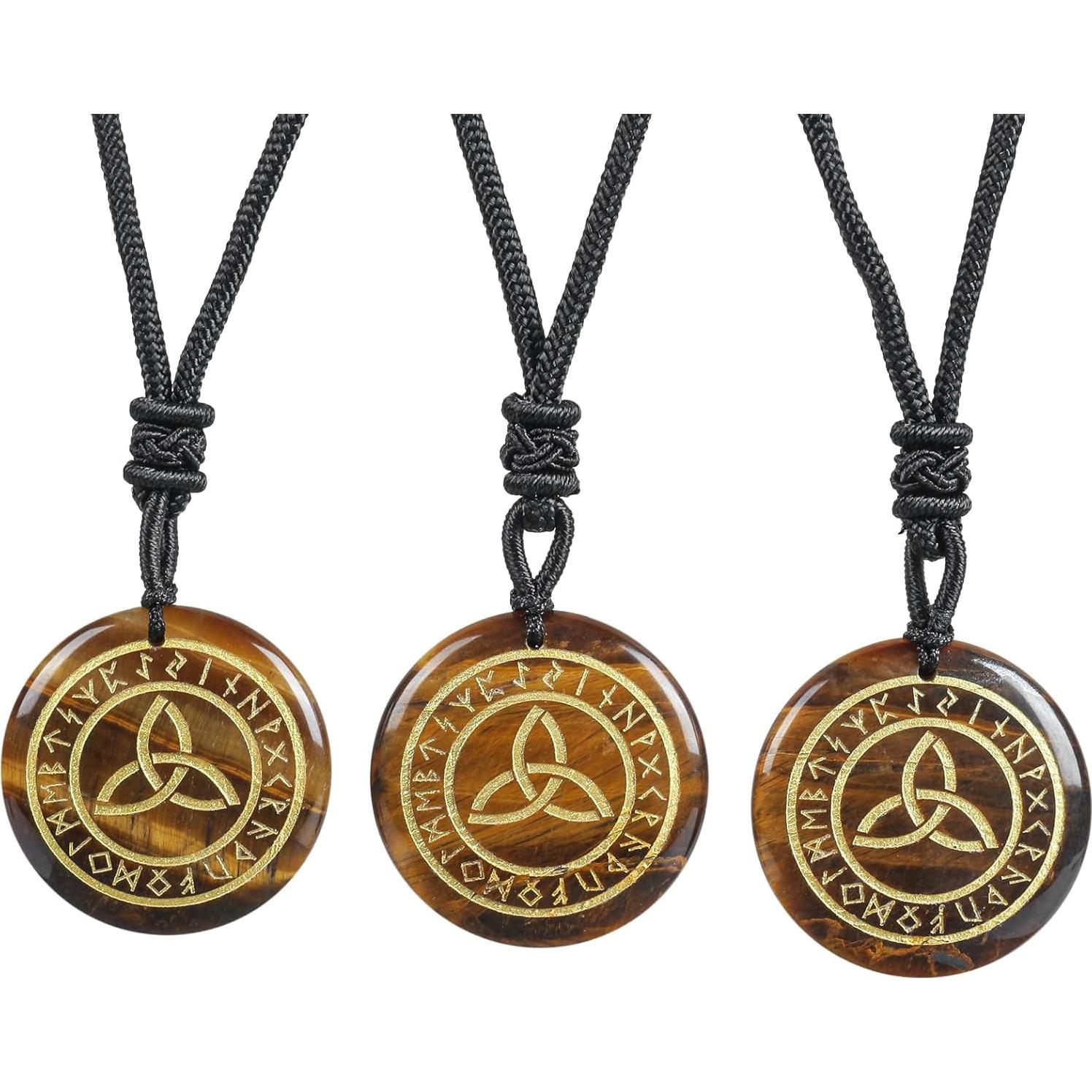 Colgante de Cristal Sanador Ojo de Tigre 30mm para Hombre y Mujer