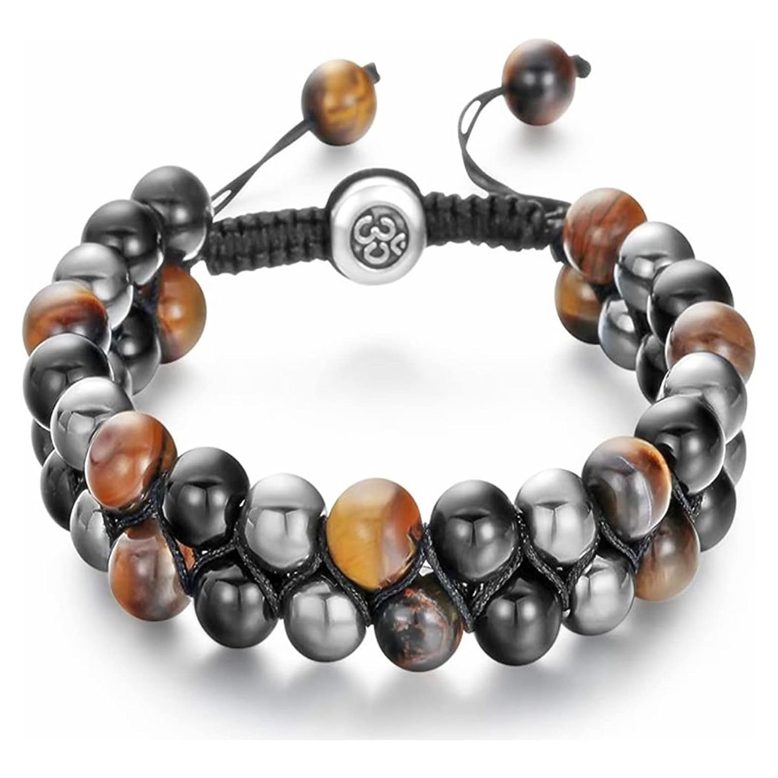 Pulsera de Triple Protección Caiyao - Obsidiana Negra, Ojo de Tigre y Hematita