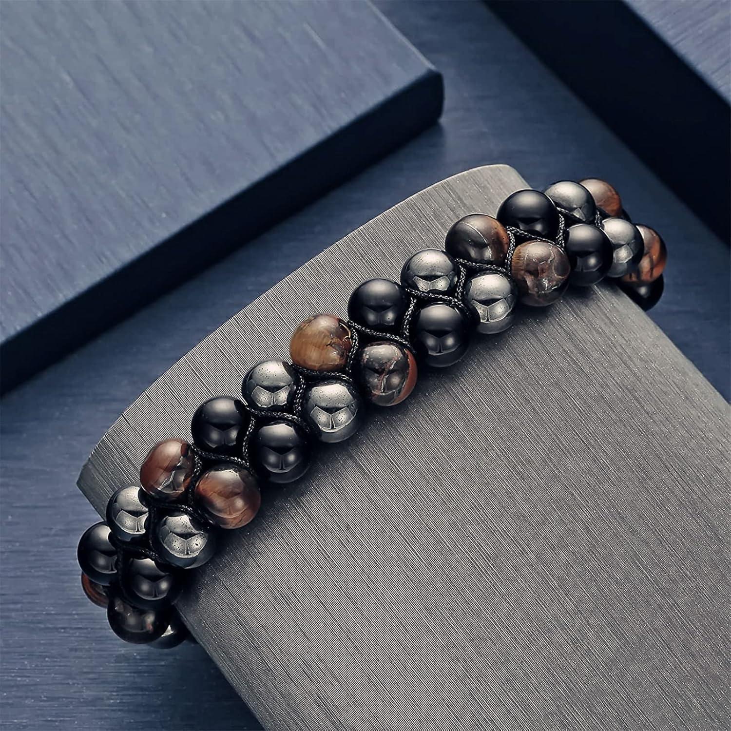 Pulsera de Triple Protección Caiyao - Obsidiana Negra, Ojo de Tigre y Hematita