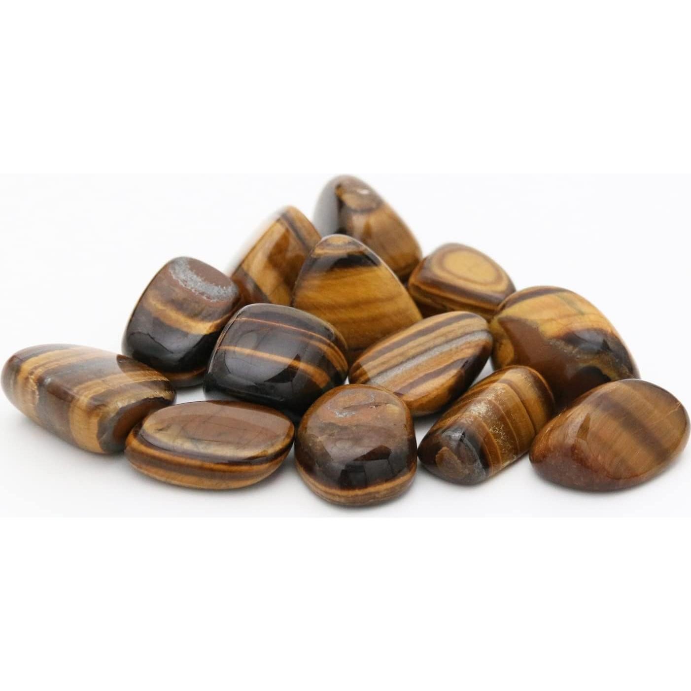 Piedras de Ojo de Tigre Pulidas 10 Piezas - Cristales de Sanación