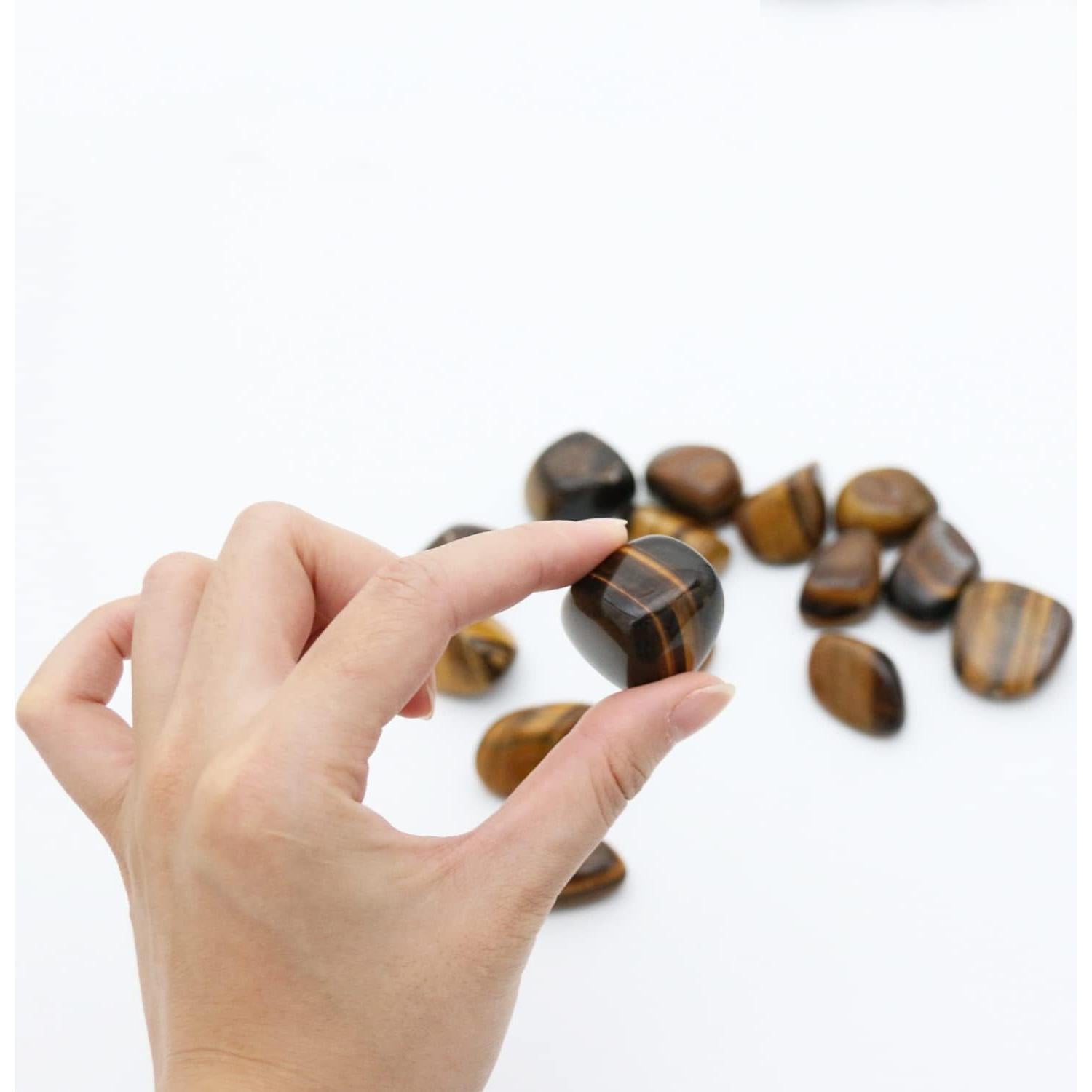 Piedras de Ojo de Tigre Pulidas 10 Piezas - Cristales de Sanación