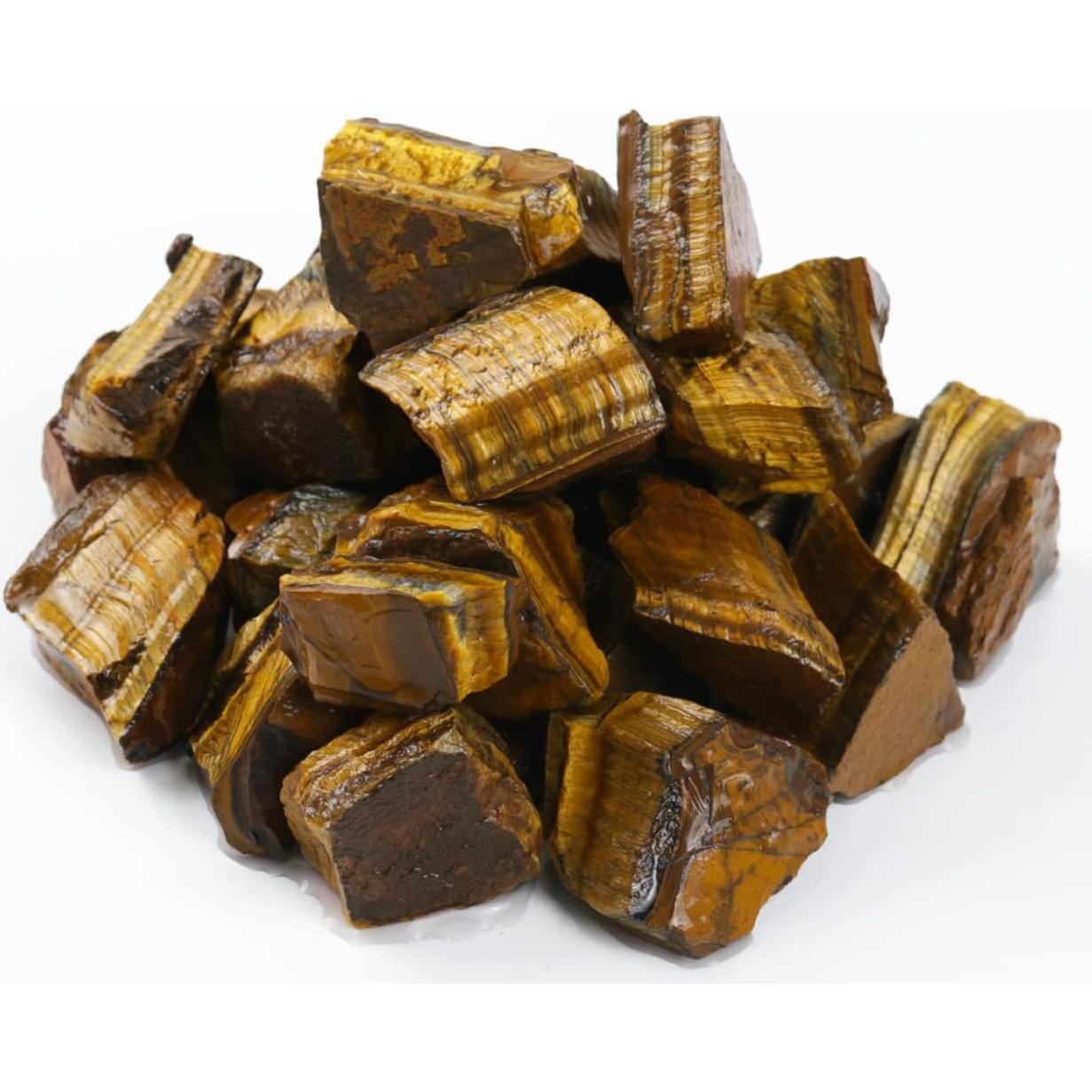 Piedra Ojo de Tigre Cruda 0.45 kg - Cristales Naturales Nvzi