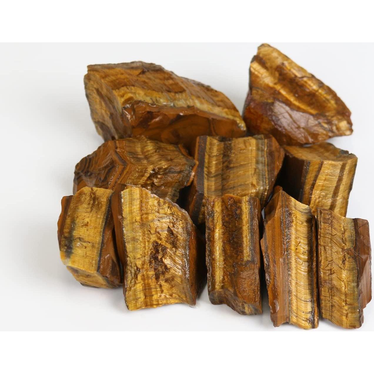 Piedra Ojo de Tigre Cruda 0.45 kg - Cristales Naturales Nvzi