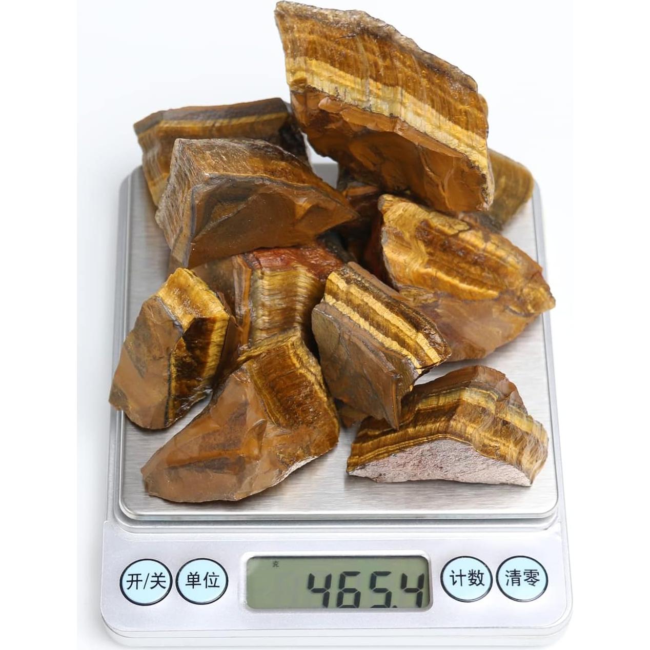 Piedra Ojo de Tigre Cruda 0.45 kg - Cristales Naturales Nvzi