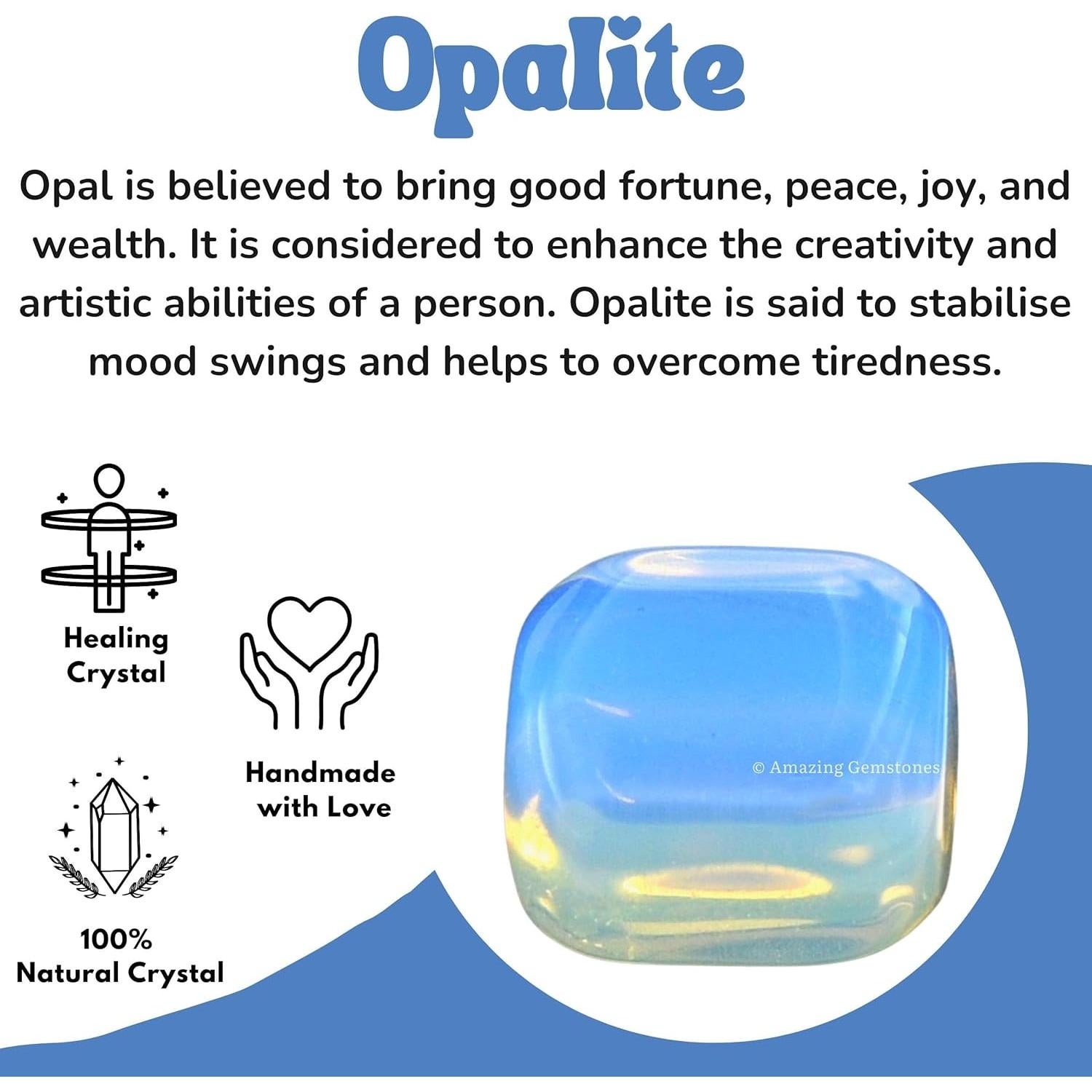 Piedras de Sanación Pulidas Ópalita 28.35 g - Bienestar Energético