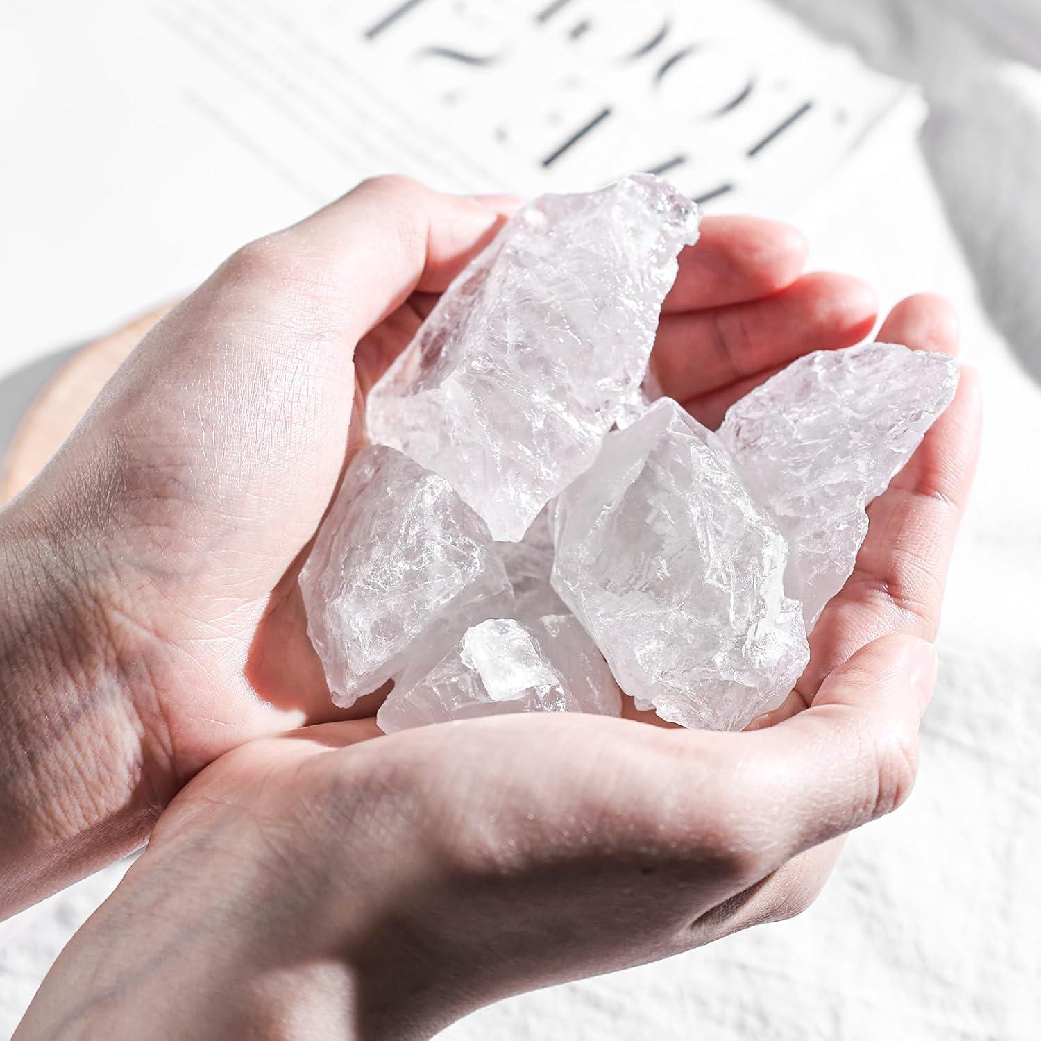 Set de 6 Piedras Naturales Crudas JOHOUSE Cuarzo Claro 300g