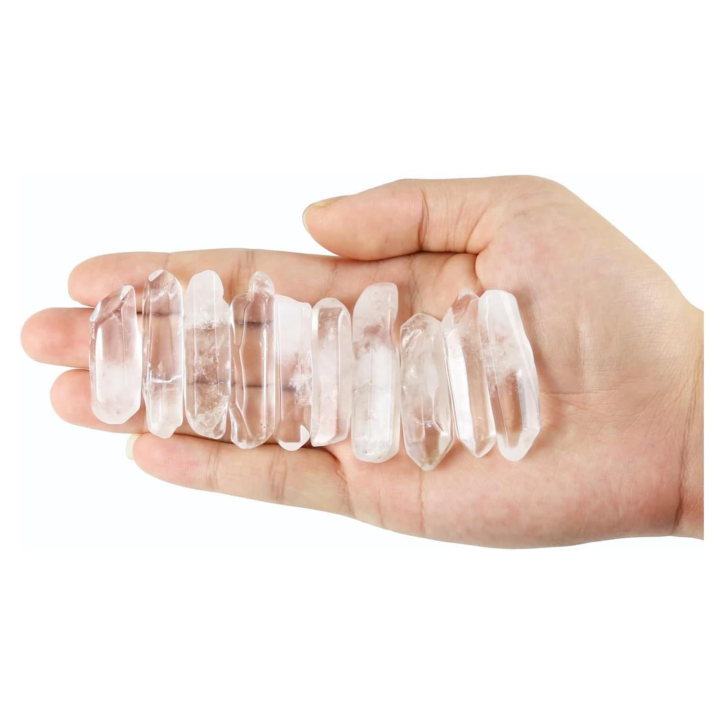 Cristales de Cuarzo Claro Pulidos 10 Piezas - Sanación y Decoración