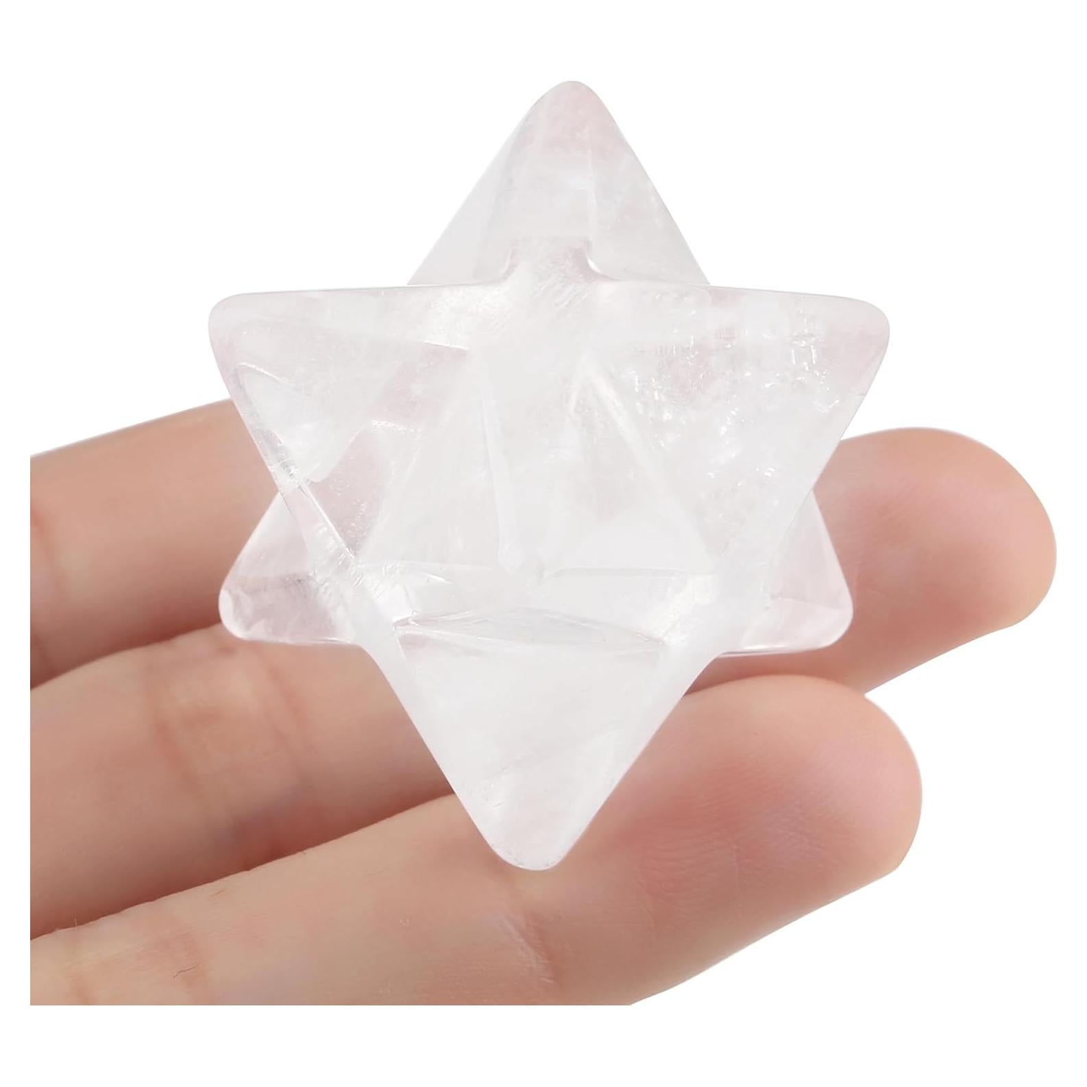 Cristal Merkaba de Cuarzo Claro QINJIEJIE 2.54 cm Sanación