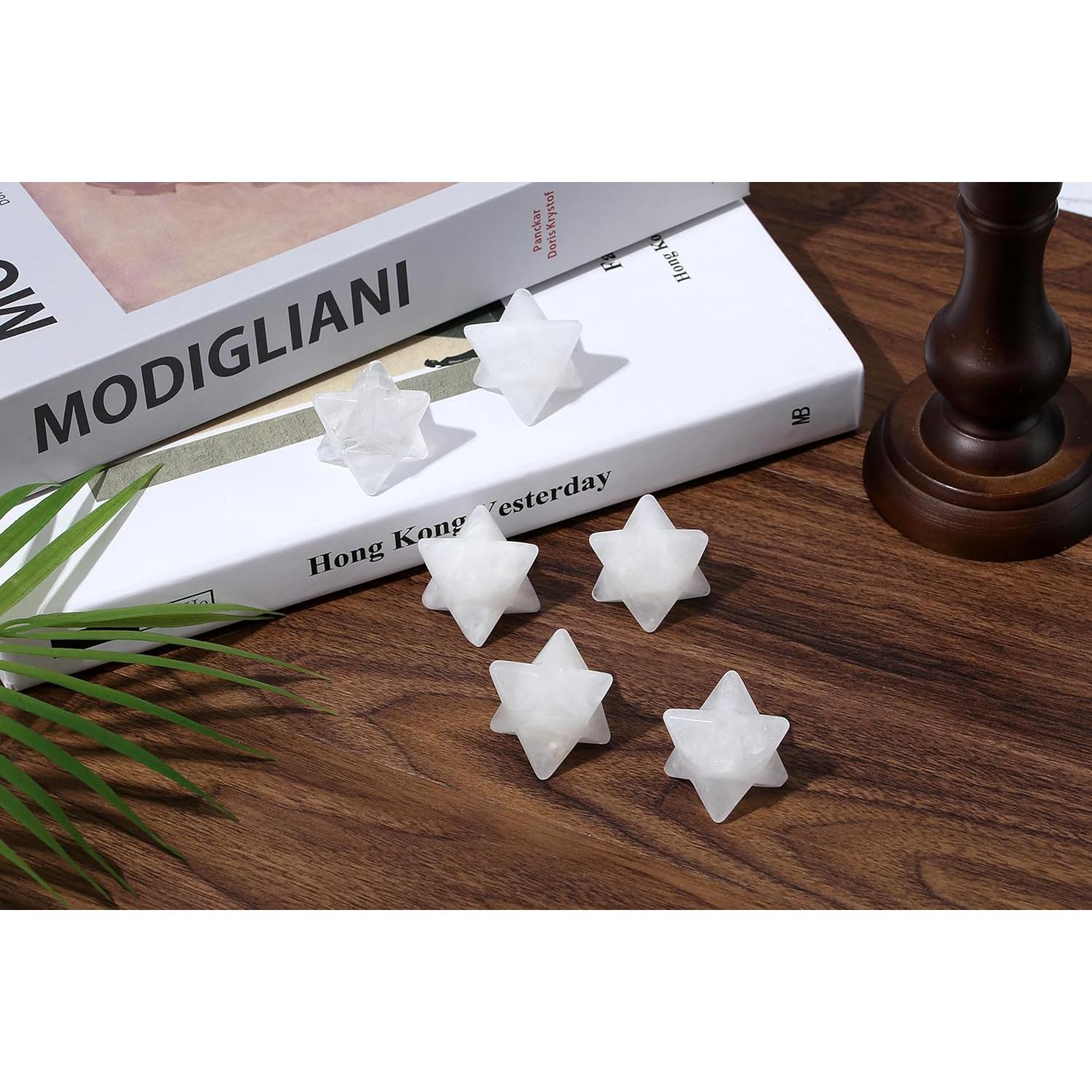 Cristal Merkaba de Cuarzo Claro QINJIEJIE 2.54 cm Sanación