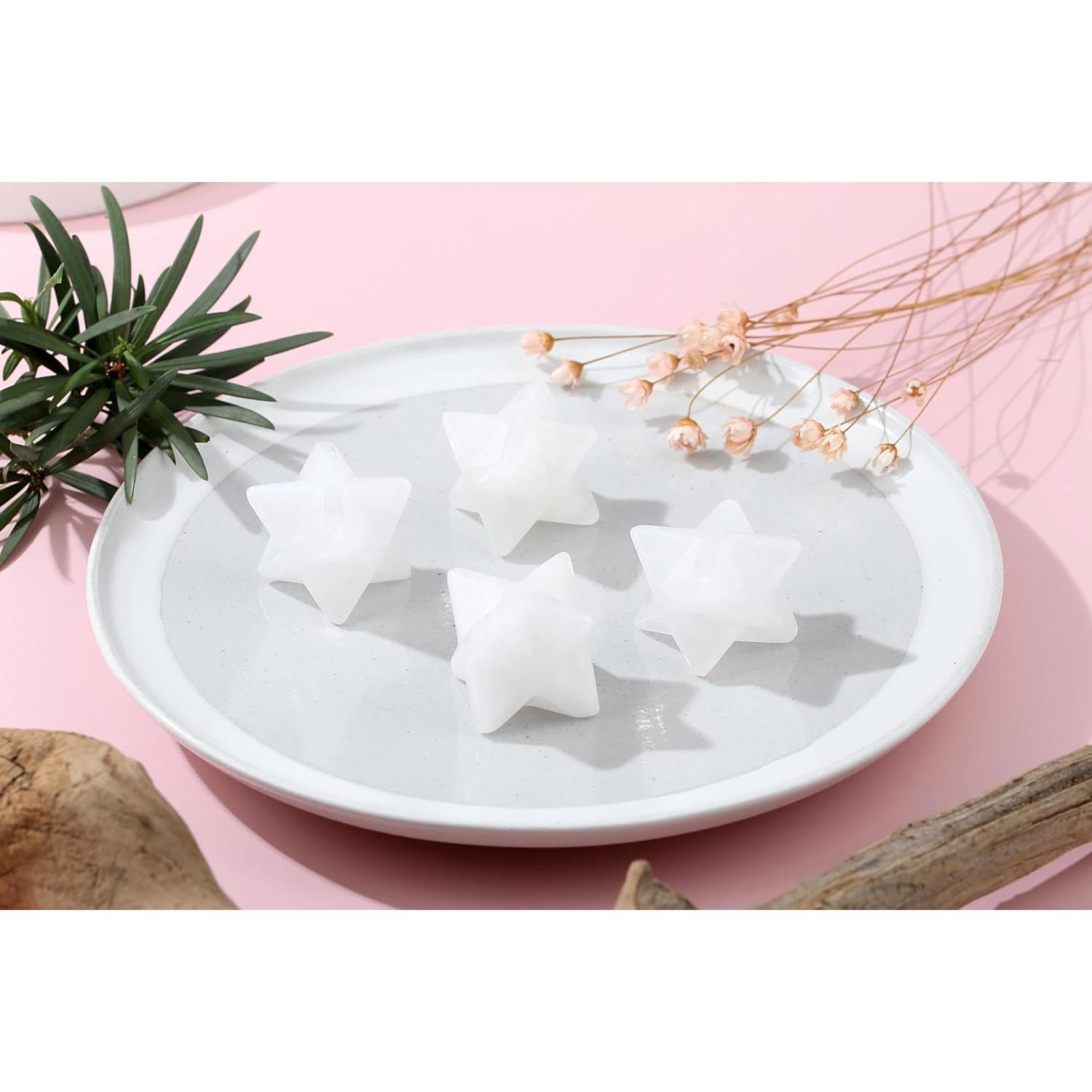 Cristal Merkaba de Cuarzo Claro QINJIEJIE 2.54 cm Sanación