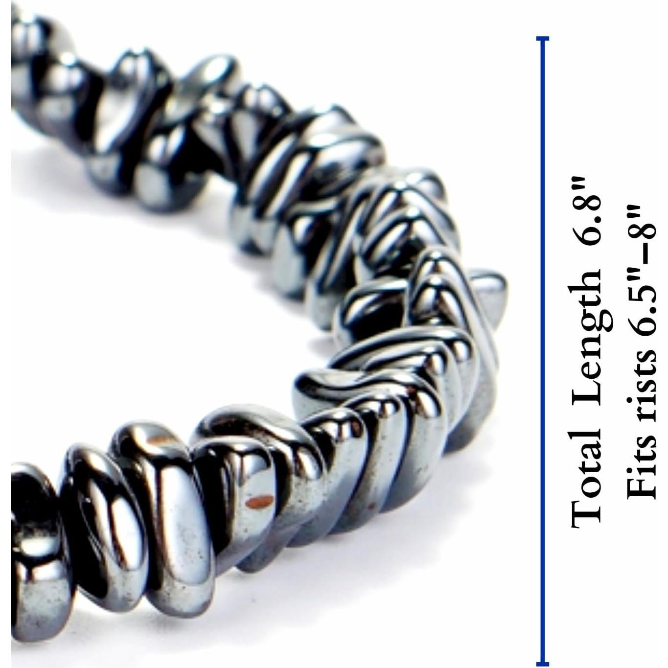 Pulsera de Hematita Natural Unisex - Alivio de Ansiedad y Energía Positiva