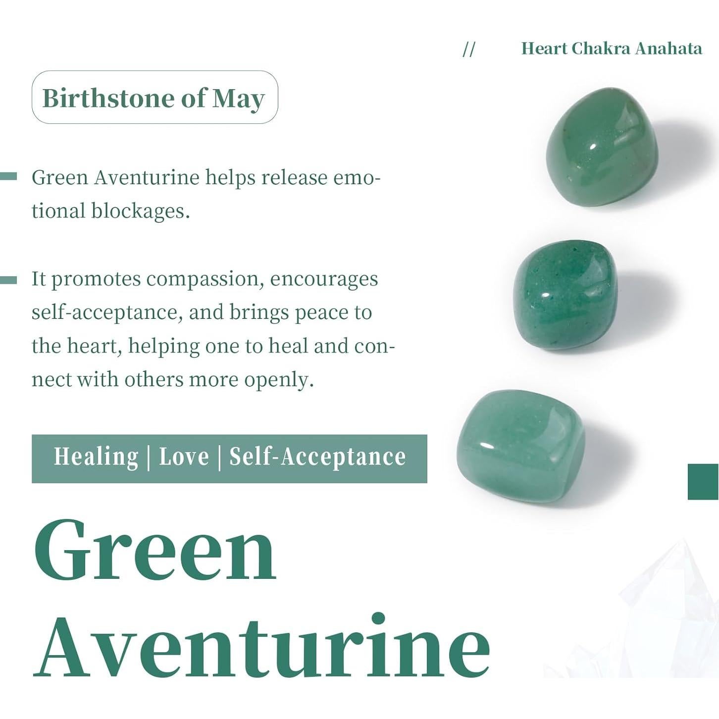 Conjunto de 7 Talismanes de Piedra SUNYIK Aventurina Verde