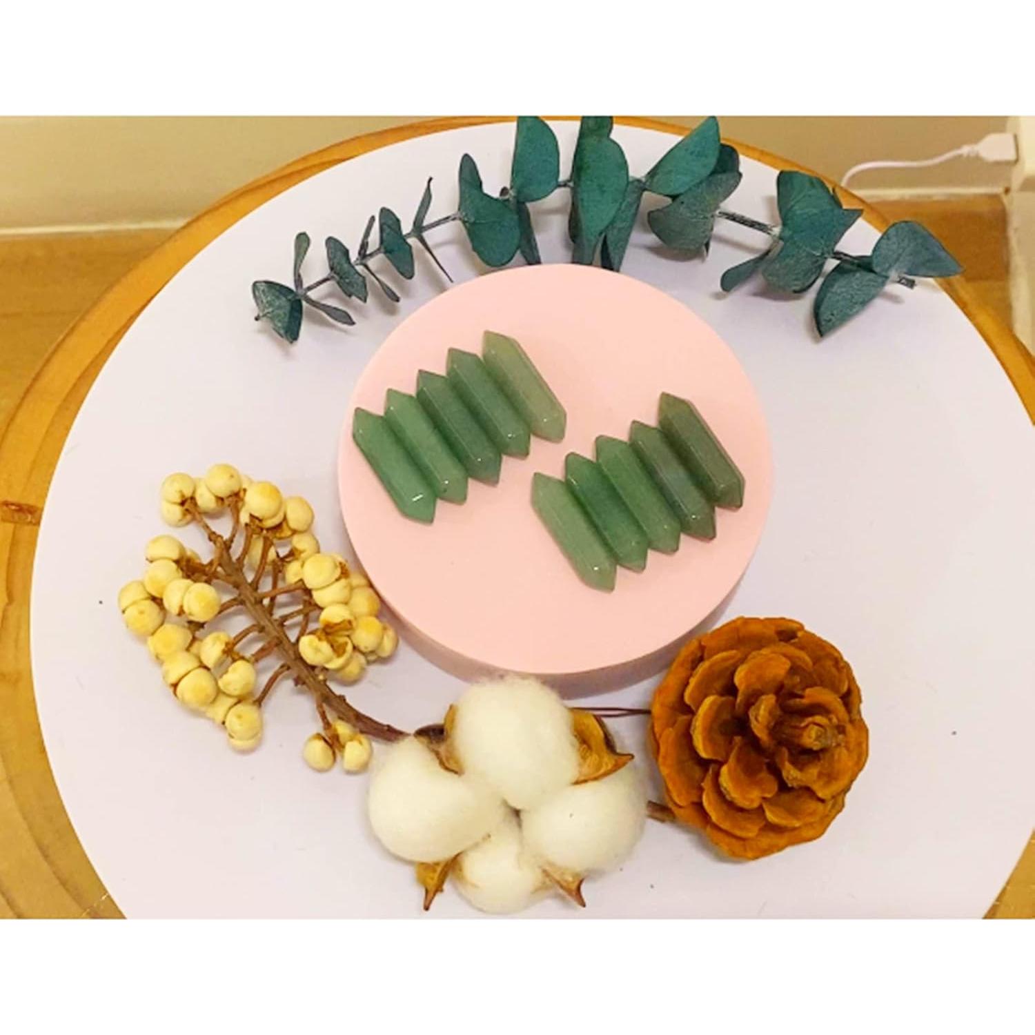 Set 10 Varitas de Cristal Aventurina Verde Hexagonales