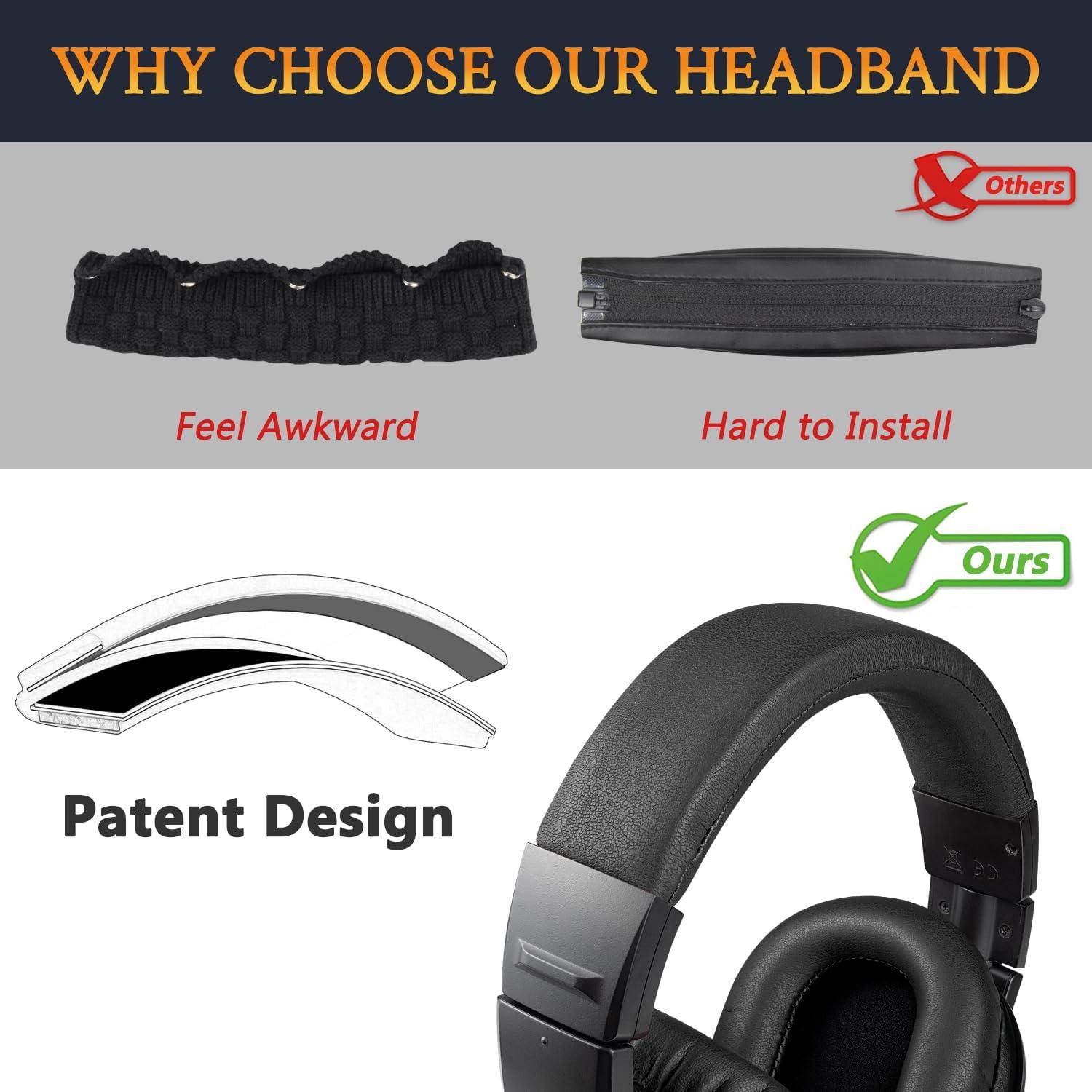 Funda de Diadema SOULWIT para Auriculares Audio Technica ATH M40/M40X - Negro