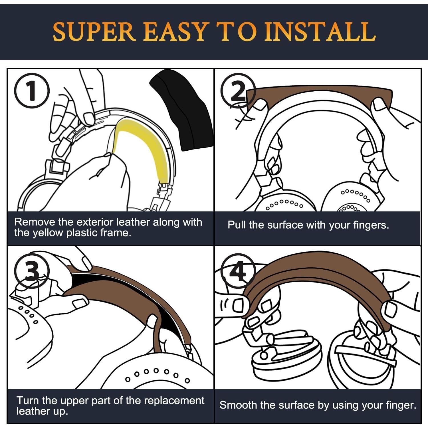 Funda de Diadema SOULWIT para Auriculares Audio Technica ATH M40/M40X - Negro