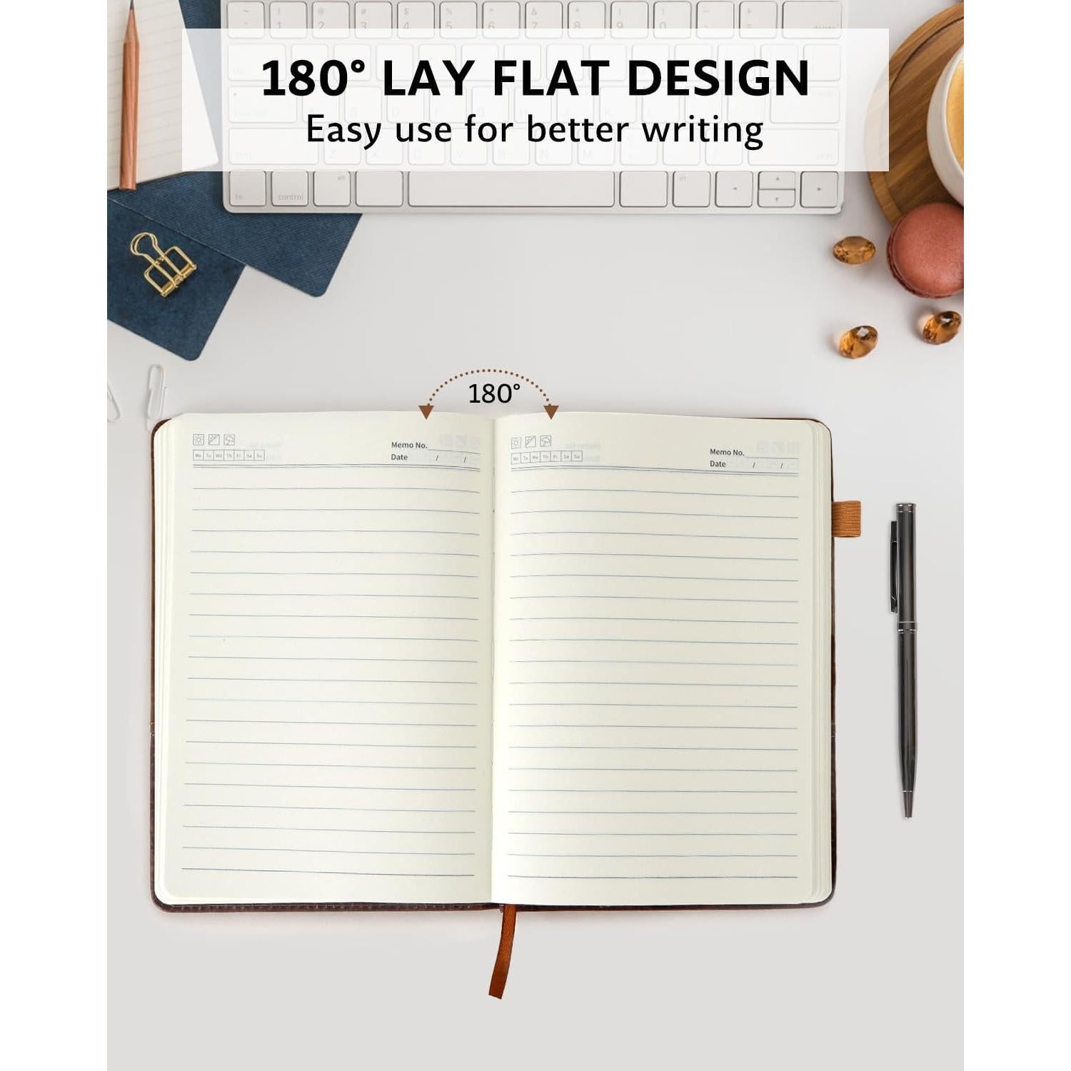 Cuaderno A5 HULIPARK de Cuero PU Marrón con Bolígrafo y Cierre Magnético