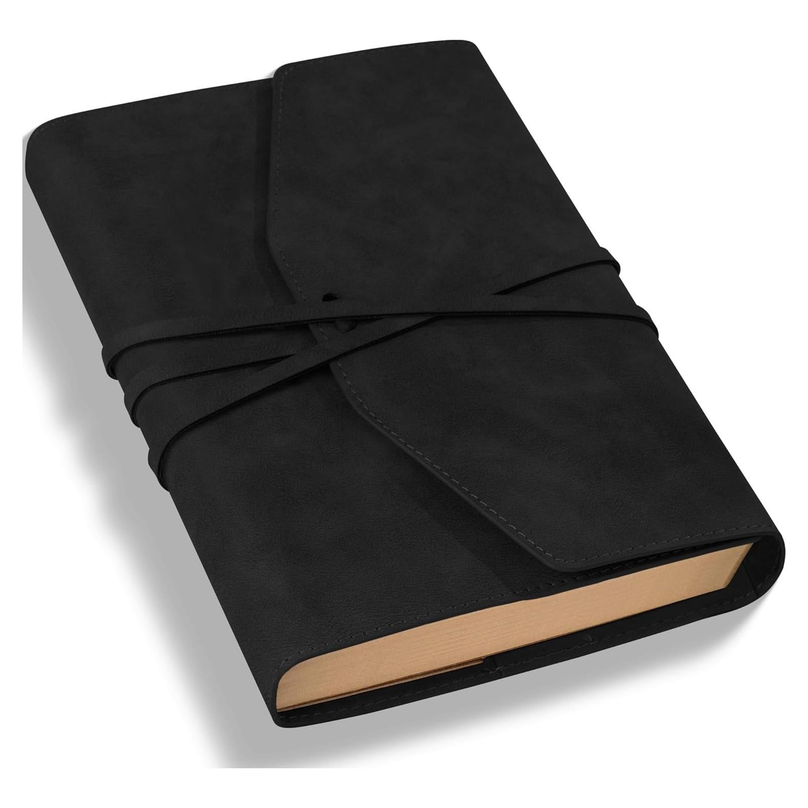 Diario Vintage MINICAGIE de Piel Negra 160 Páginas 15x22 cm