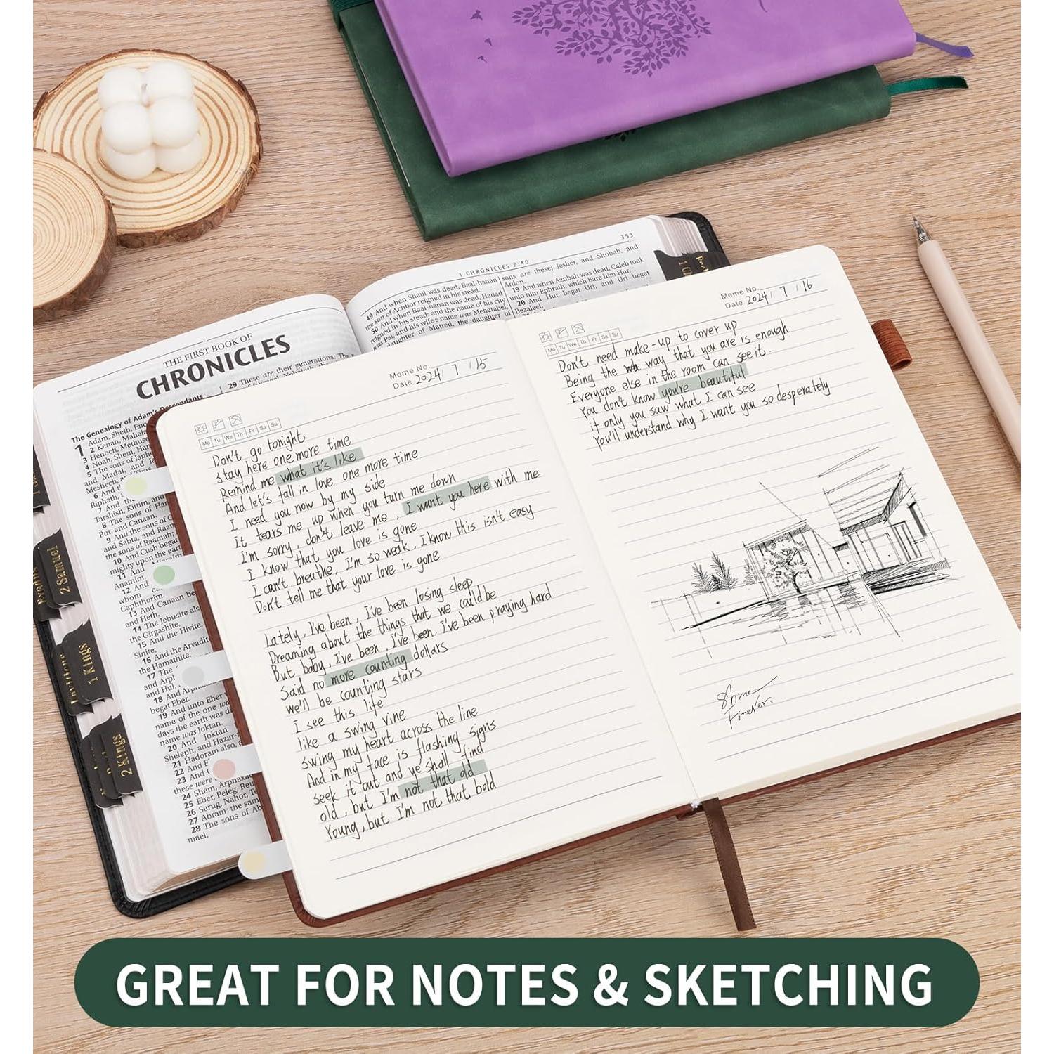 Cuaderno A5 Rayado de Tapa Dura Cuero ALKALO Verde 200 Páginas