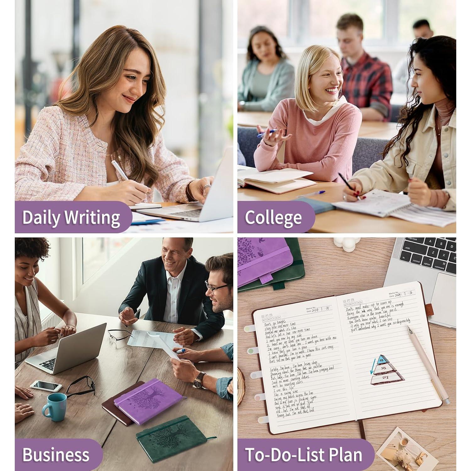 Cuaderno A5 Rayado de Tapa Dura Cuero ALKALO Verde 200 Páginas