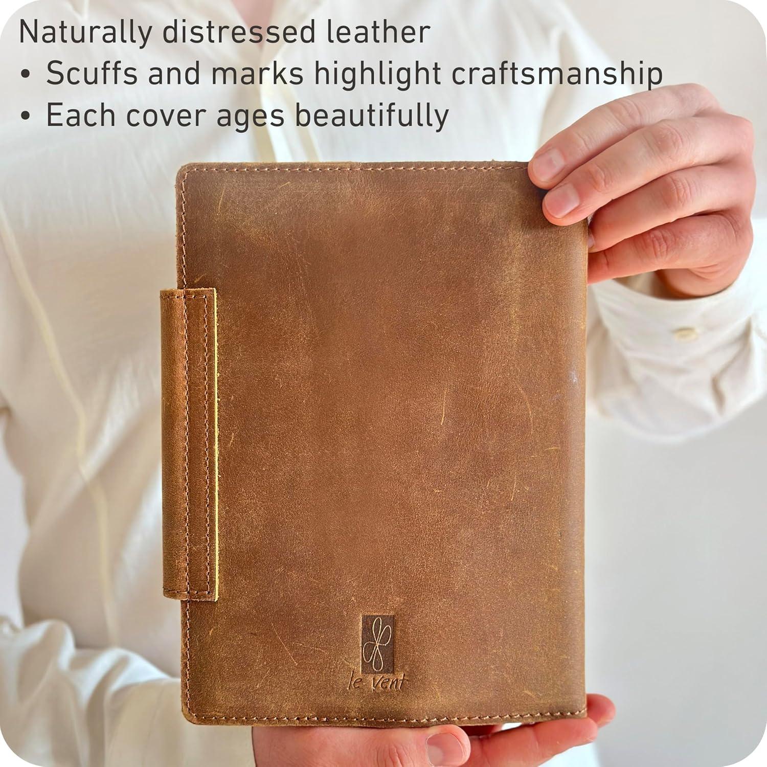 Diario de Cuero Genuino Le Vent A5 Recargable 360 Páginas Rayadas