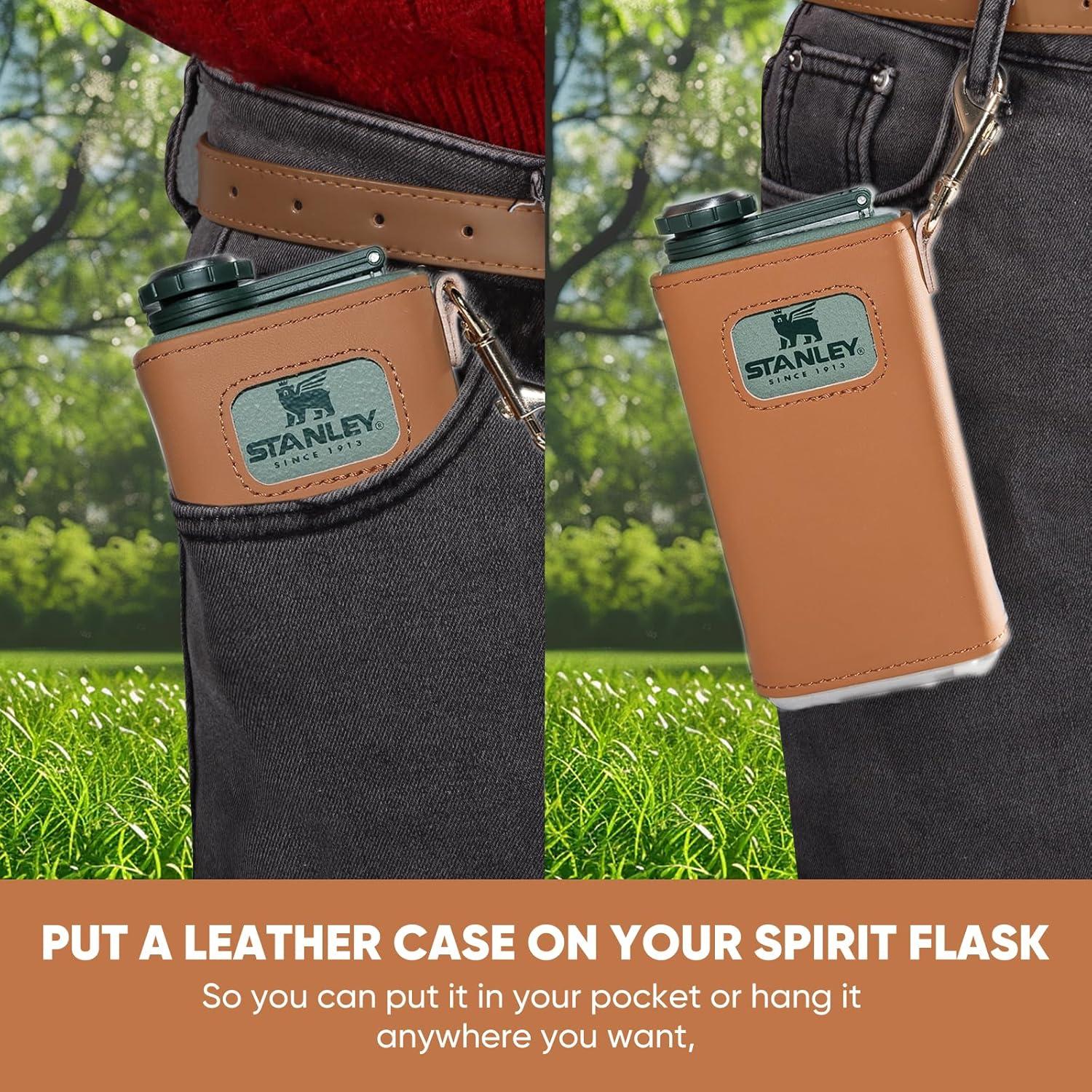 Funda de Cuero DITNAPY para Frasco Stanley 236ml con Embudo