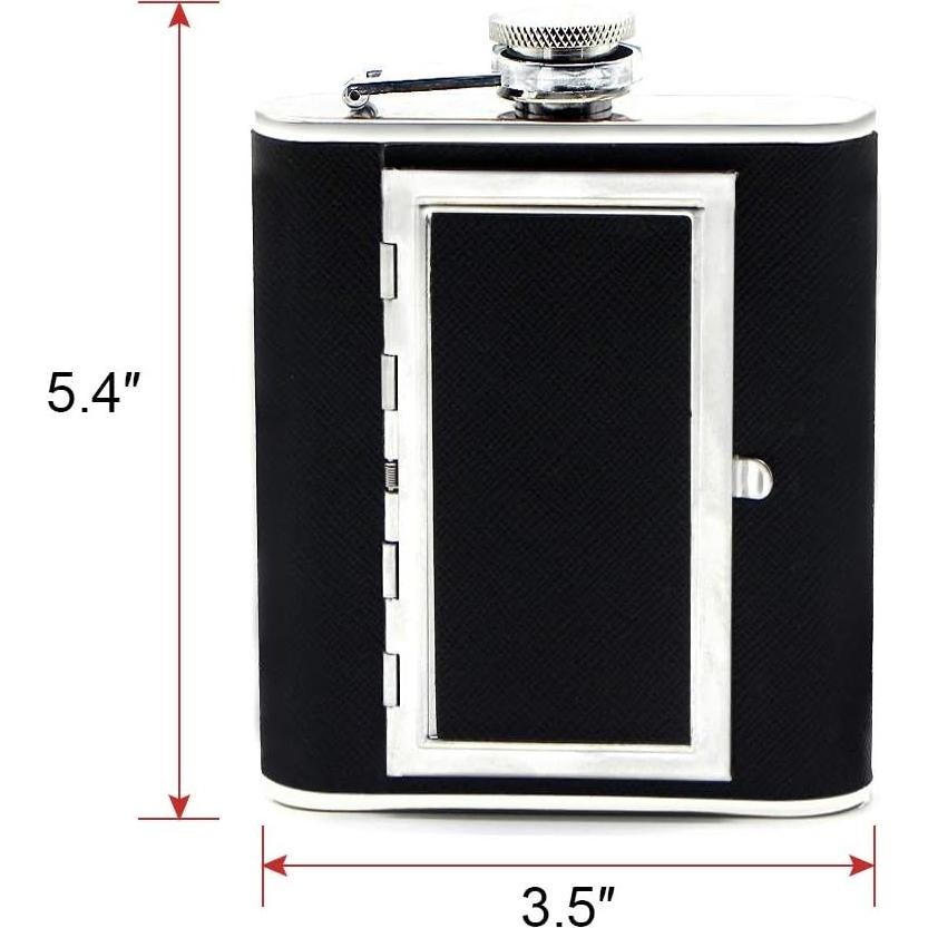 Frasco de Cadera Kitwinney 180ml Acero Inoxidable Negro con Embudo