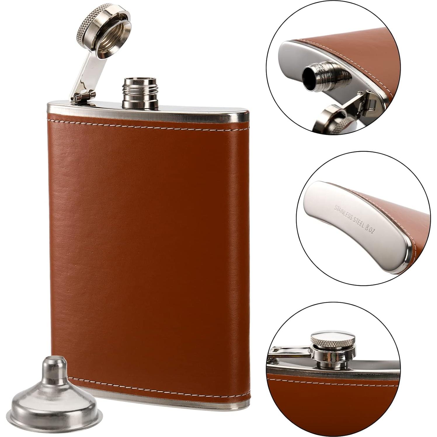 Frasco de Cadera Suwimut 240ml Acero Inoxidable Marrón