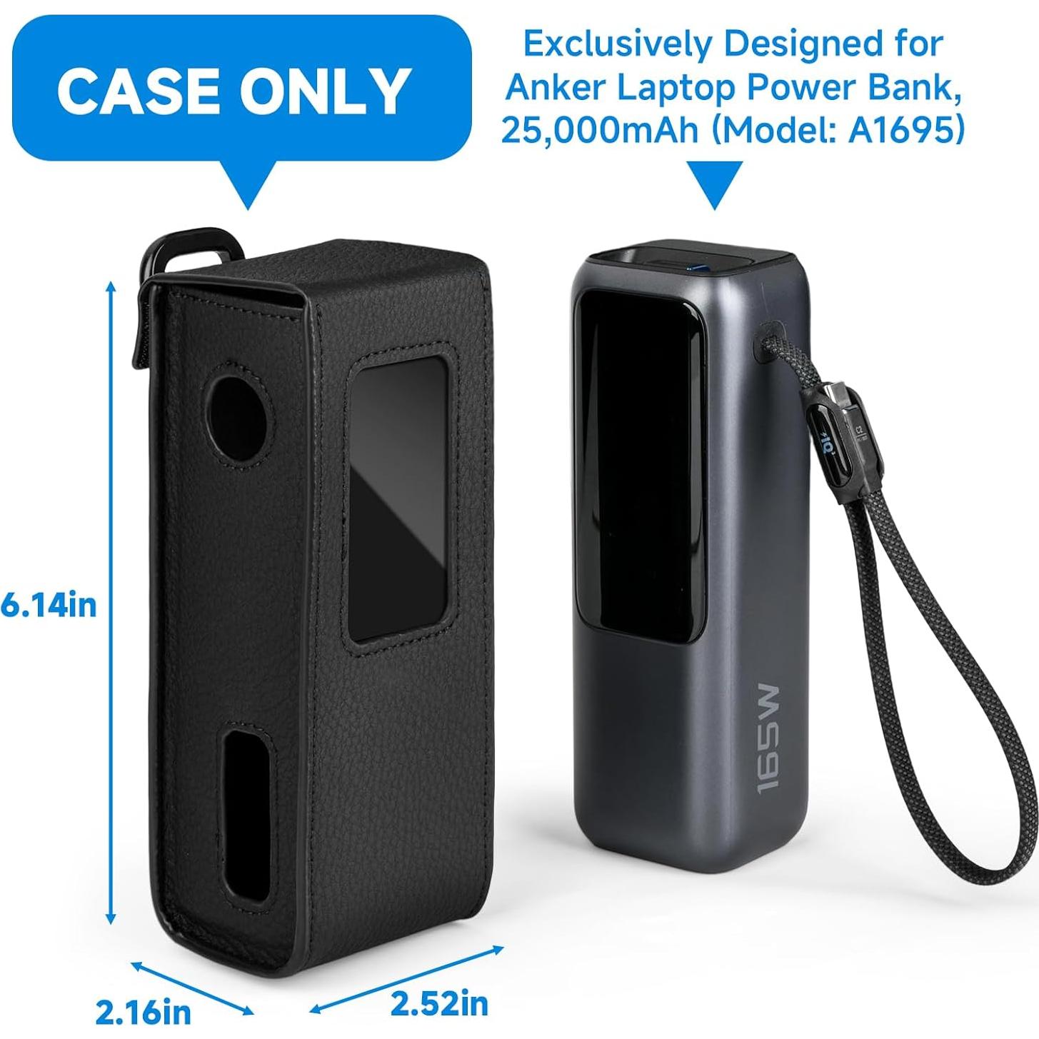 Funda de cuero PU Anker A1695 para banco de energía 25,000mAh