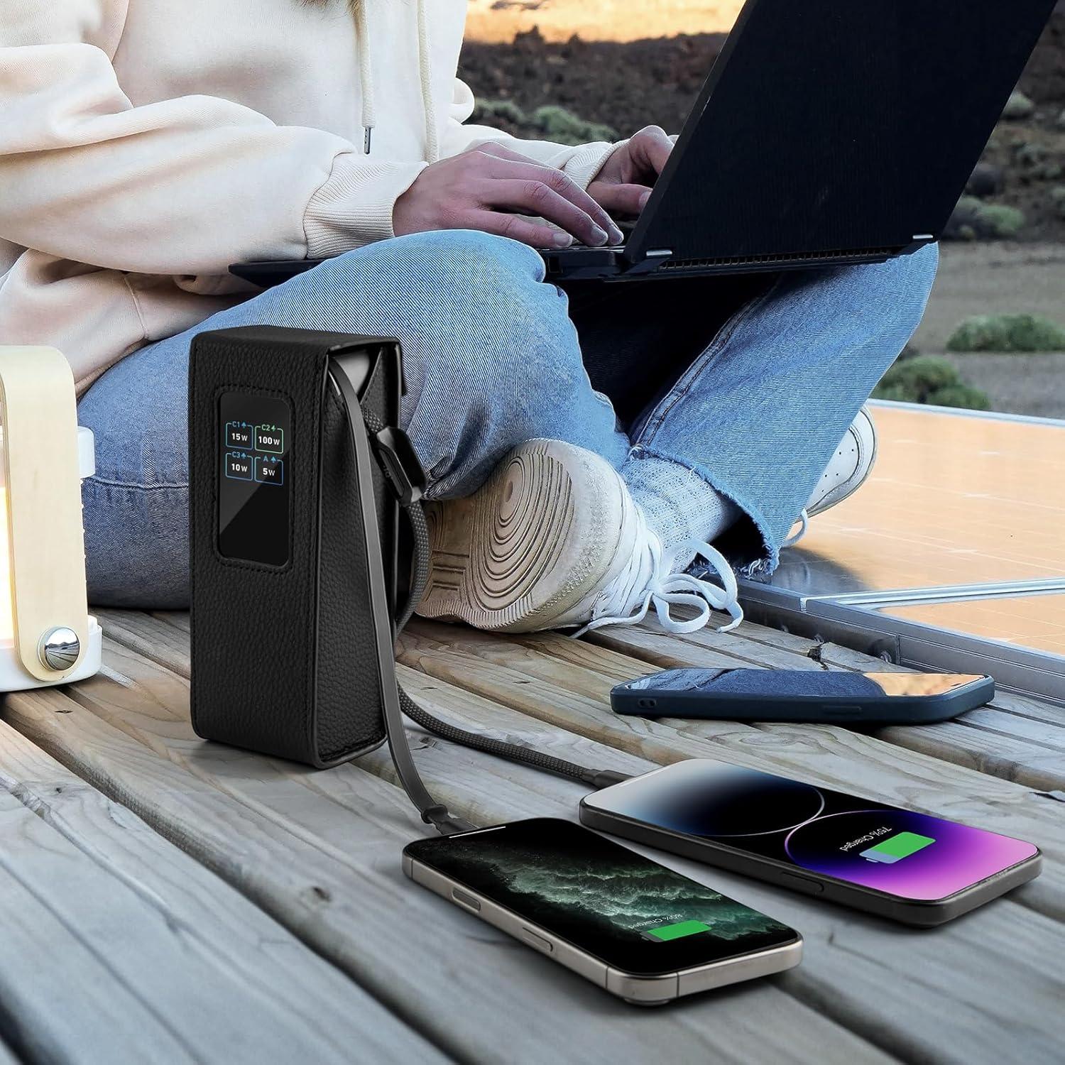 Funda de cuero PU Anker A1695 para banco de energía 25,000mAh