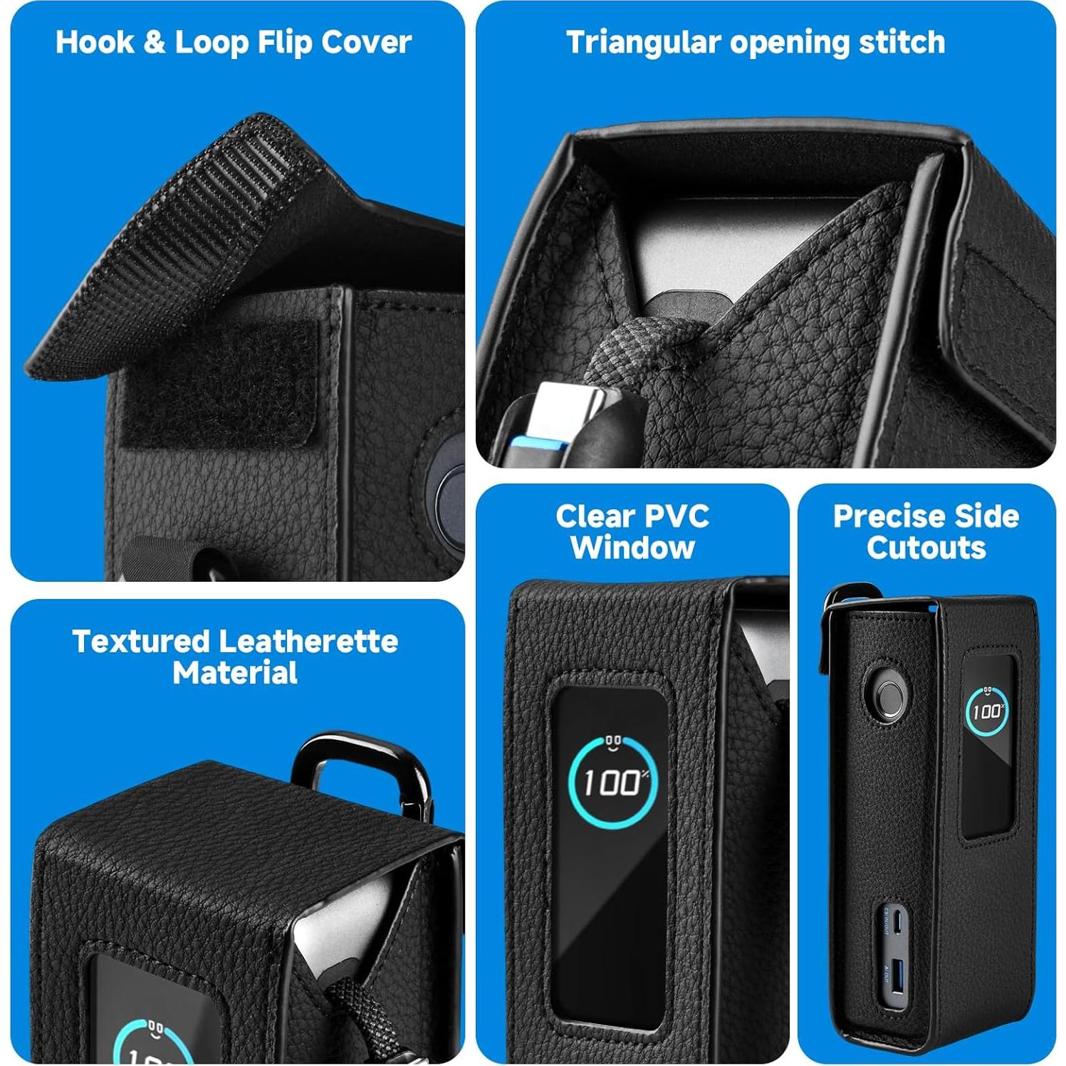 Funda de cuero PU Anker A1695 para banco de energía 25,000mAh