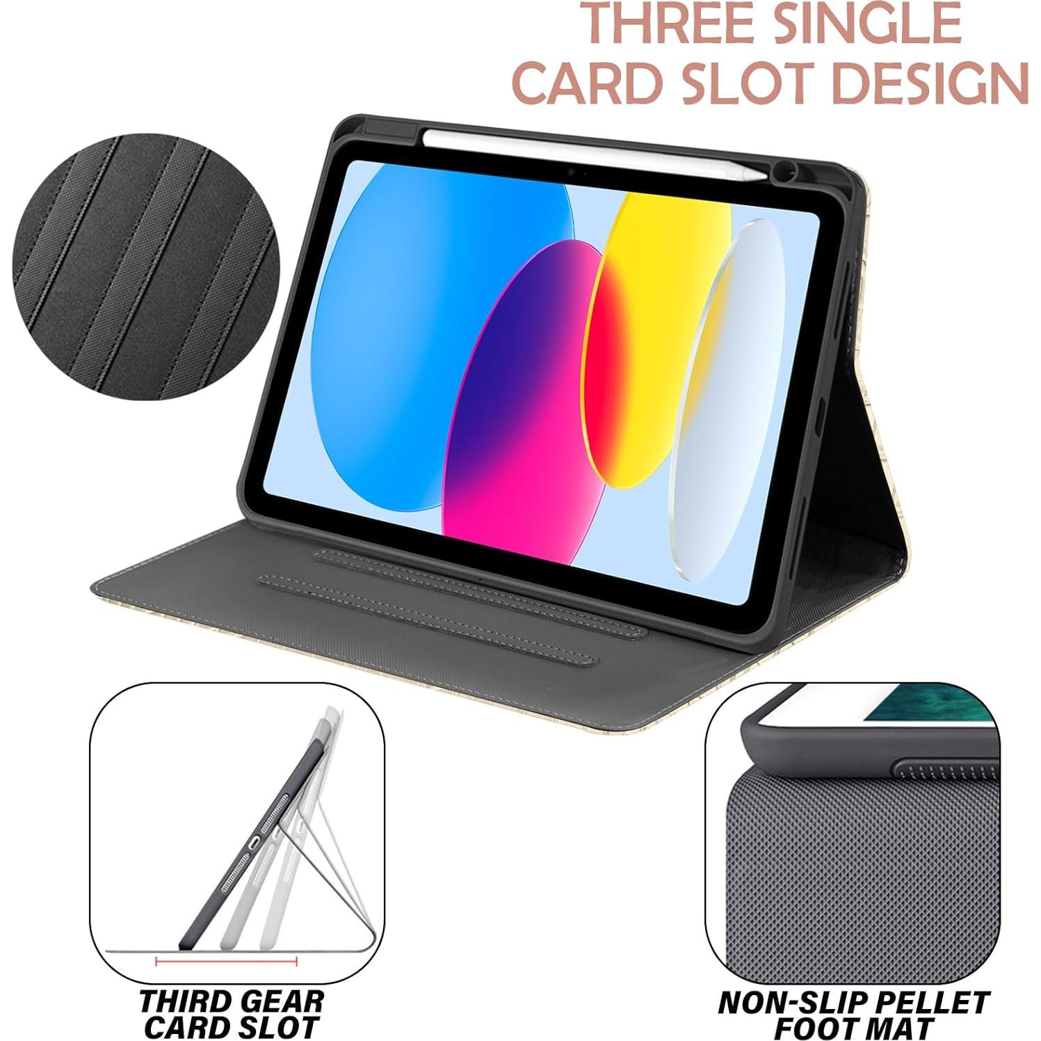 Funda de Cuero TPU para iPad 11" y 10.9" Deokke - Blanco Crema