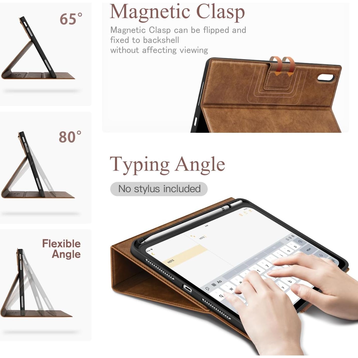 Funda Antbox para iPad 11" y 10.9" Cuero Vegano Marrón