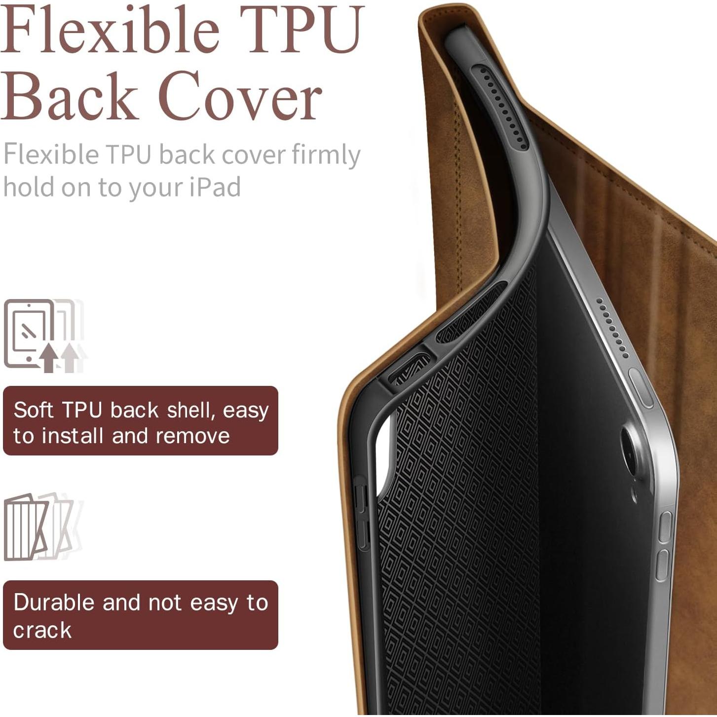 Funda Antbox para iPad 11" y 10.9" Cuero Vegano Marrón