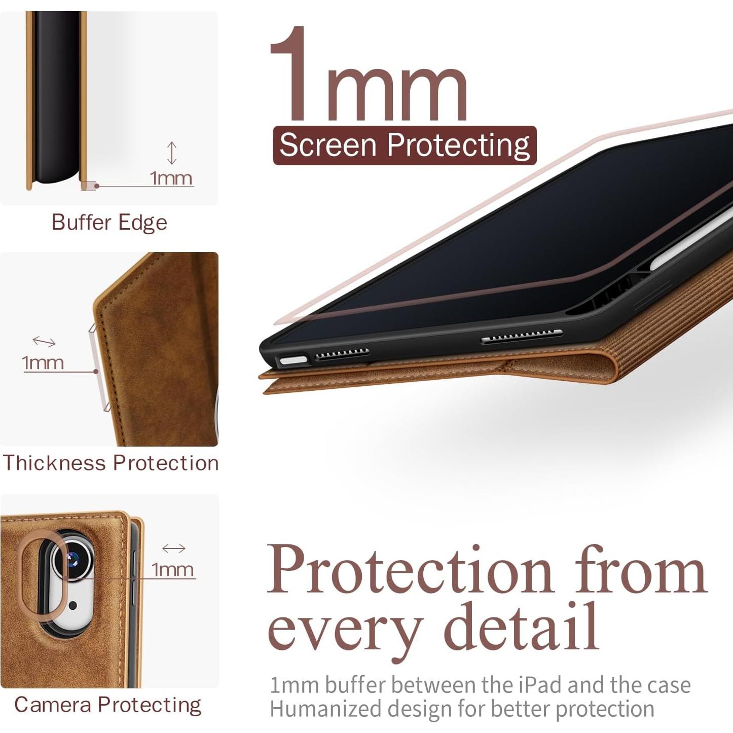 Funda Antbox para iPad 11" y 10.9" Cuero Vegano Marrón